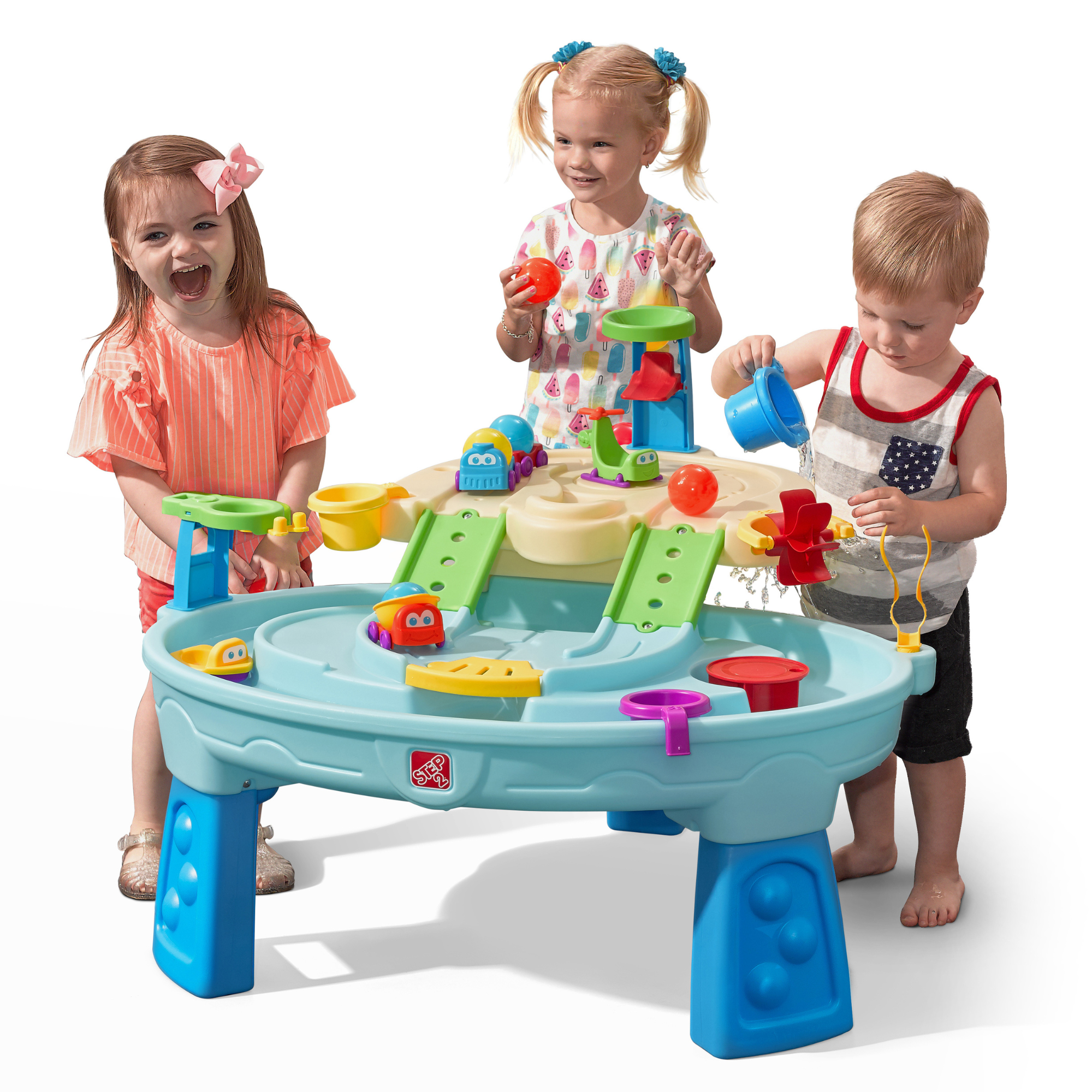 Step2 Ball Buddies Adventure Center, Indoor and Outdoor Water Table, Activity Toy with Helicopter, Boat, Train, Dump Truck and Other AccessoriesSuitable for Kids both Boys and Girls Aged 18m and Above