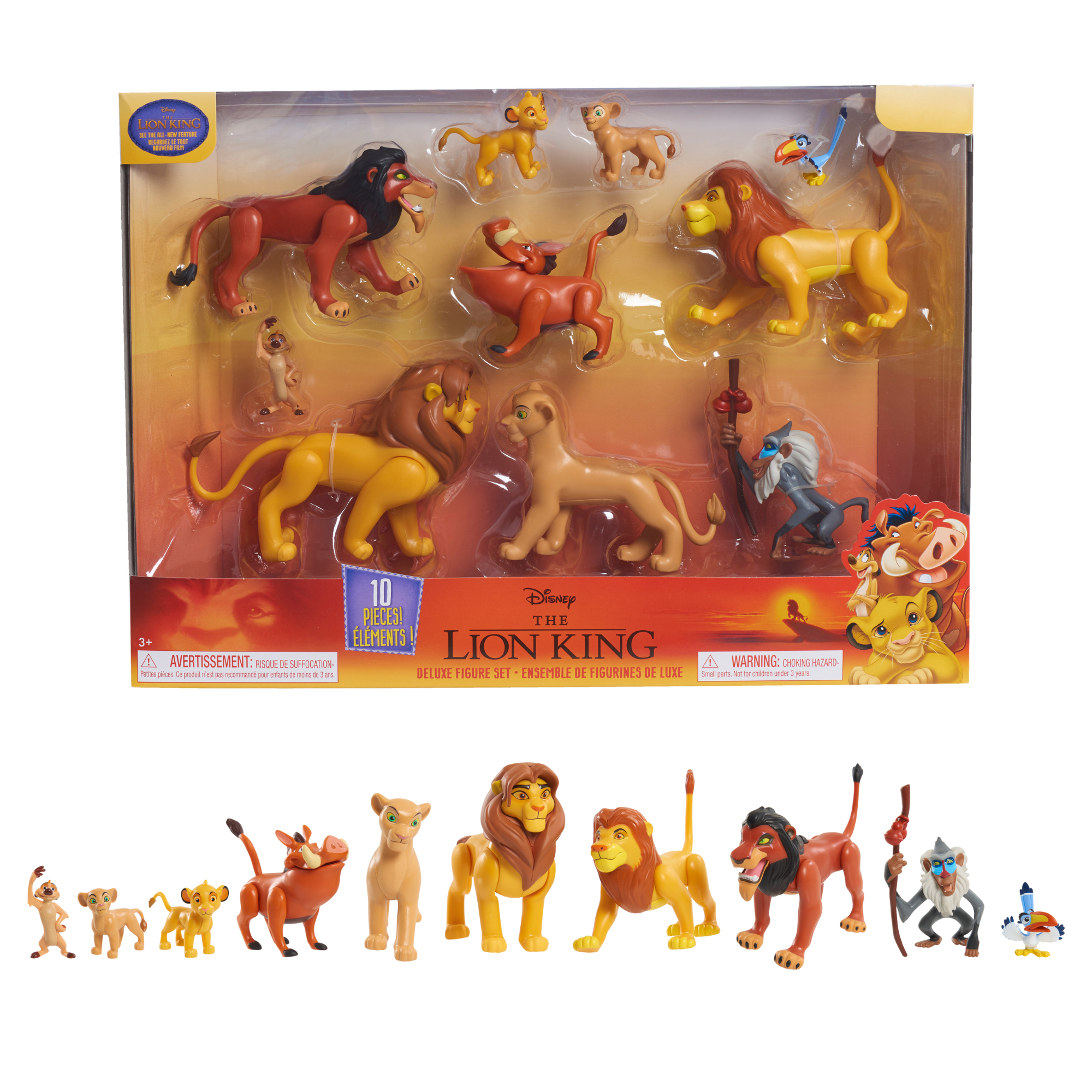 Disney The Lion King Deluxe Figure Set, 10 Piece Action Figures, Officially Licensed Kids Toy by Just Play, Suitable for Children both Boys and Girls Aged 3+