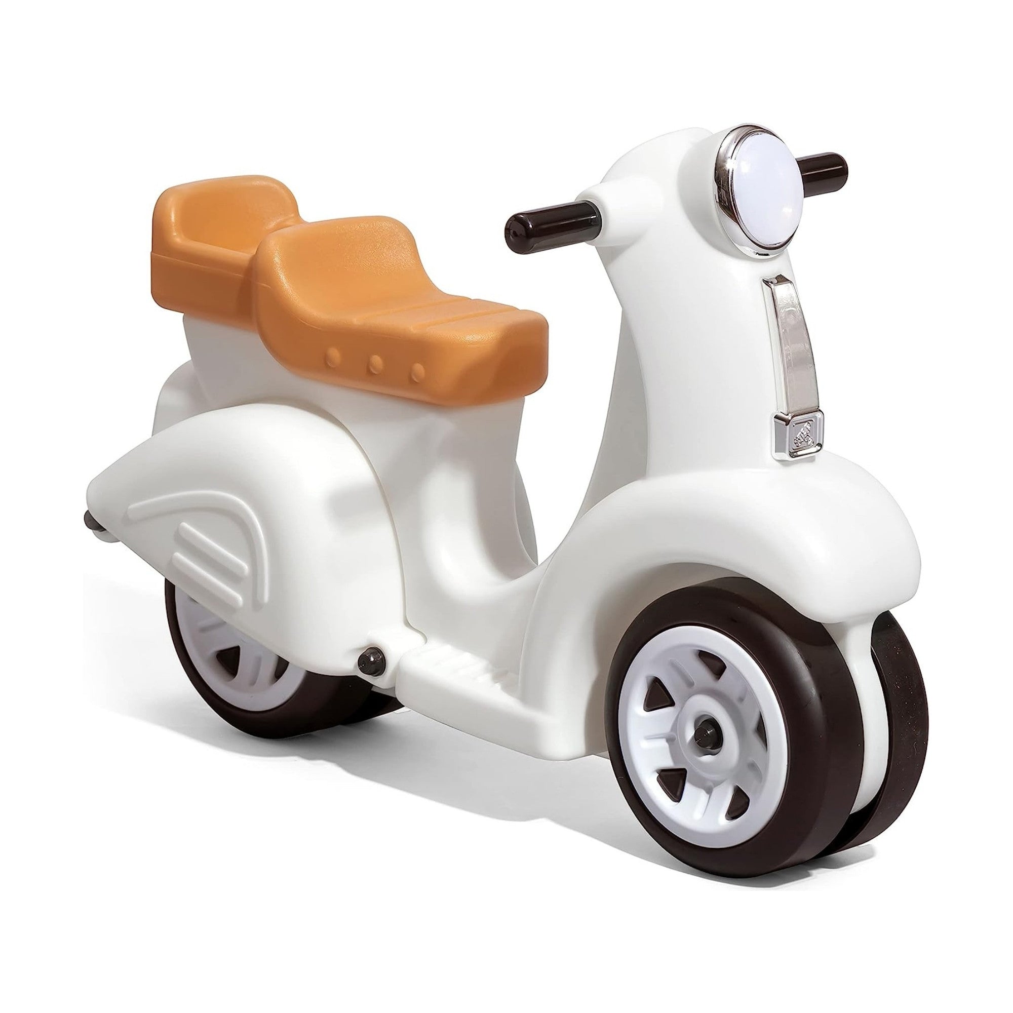 Step2 Kids Ride Along Scooter, Single Seater Easy to Store Ride On Toy with Rear Storage Slot, Suitable for Children both Boys and Girls Aged 18m and Above, White