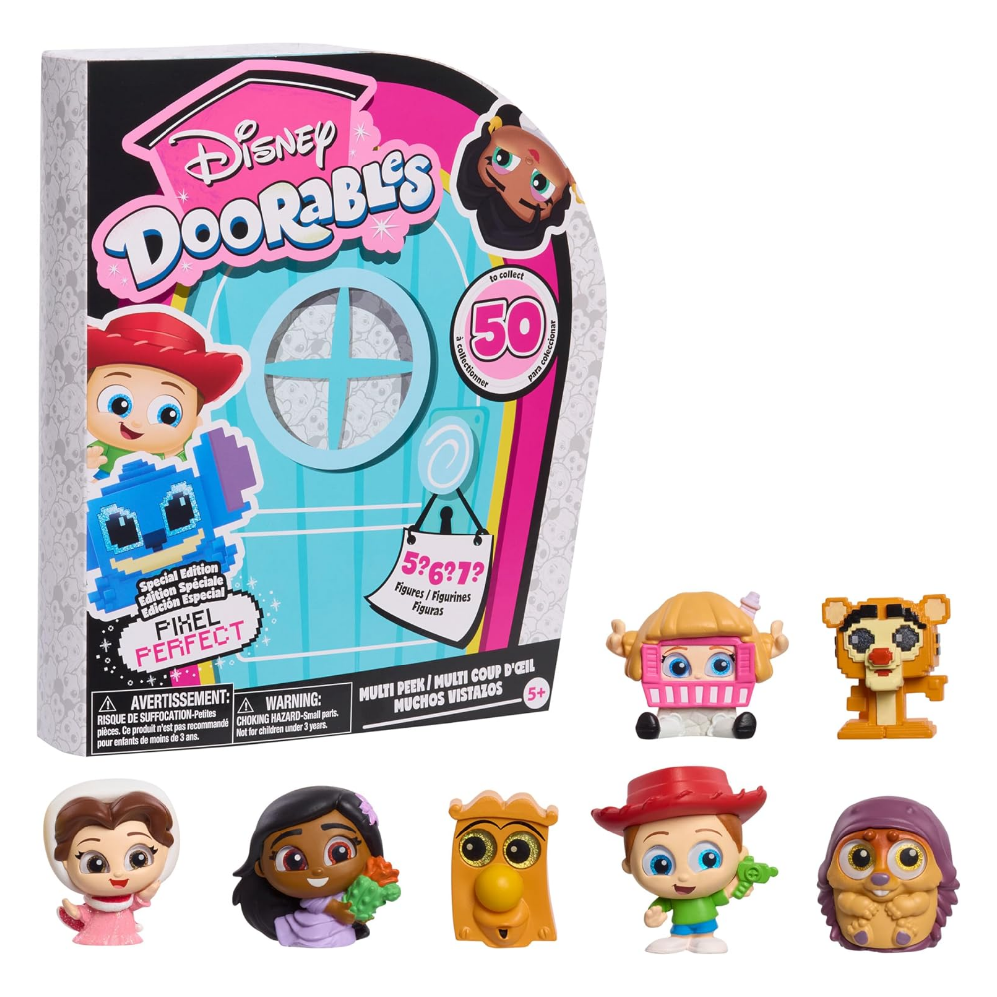 Disney Doorables Multi Peek Pixel Perfect Collectible Mini Action Figures, 1.5 Inch (3.8 cm) Toy Figurines, Includes 5-7 Figures Per Box, Officially Licensed Kids Toy for Ages 5 & Up by Just Play