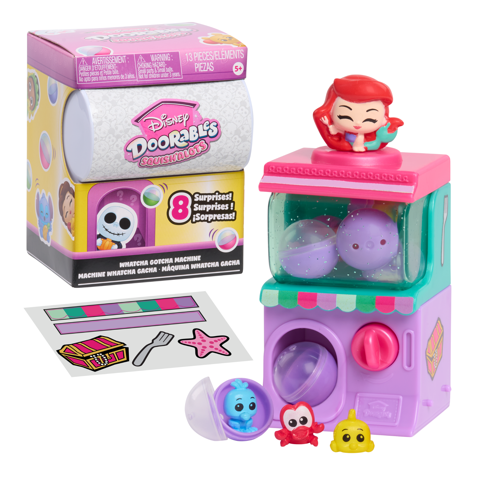 Disney Doorables Squish’Alots Series 3 Features 1 Mini, 3 Micro (0.65 Inch) Action Figures & 2 Stickers, 1 of 10 Collectible Kids Toy Figurines, Officially Licensed Kids Toy for Ages 5+ by Just Play