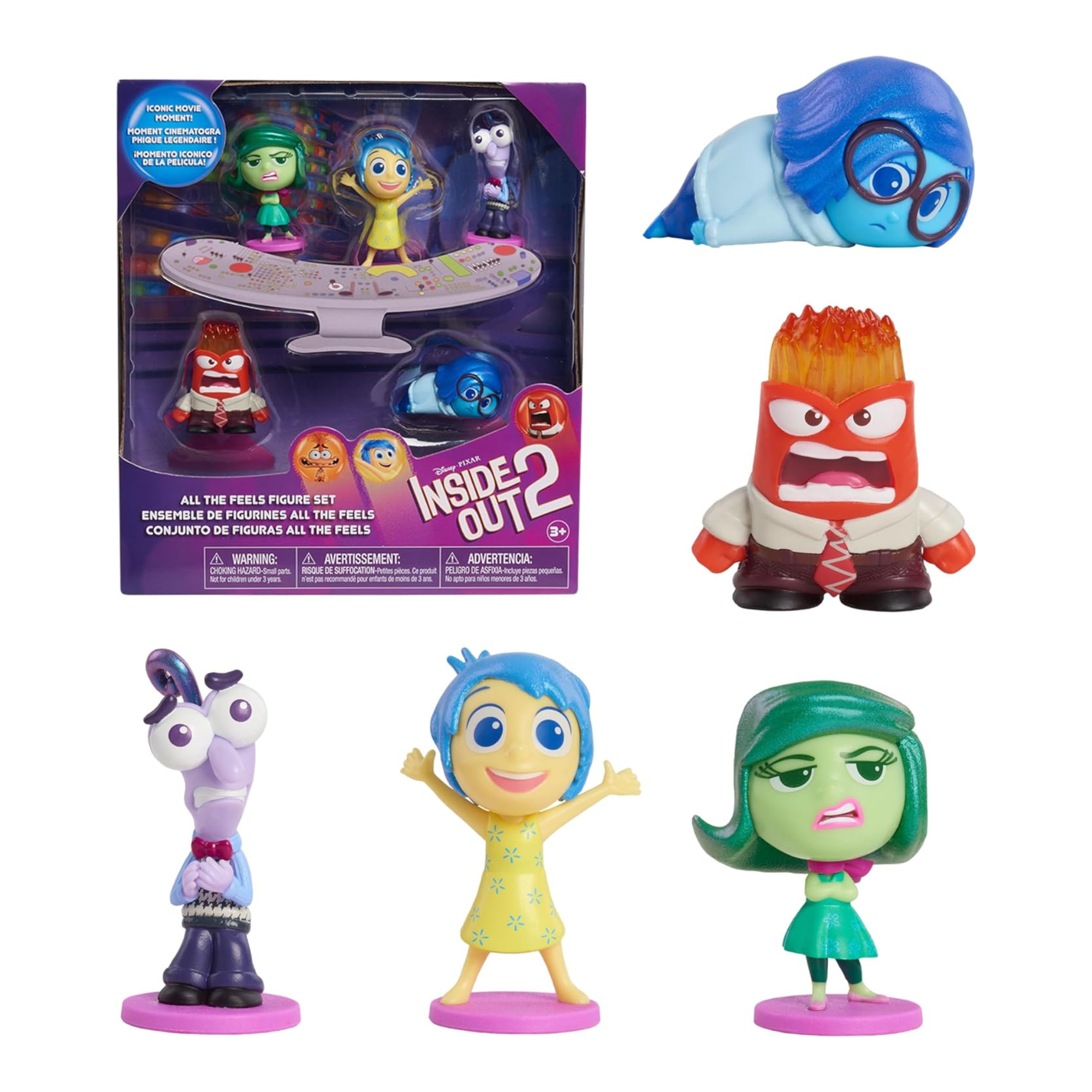 مجموعة Inside Out 2 Feels المرخصة رسميًا من Just Play، لعبة شخصيات صغيرة قابلة للتجميع مكونة من 5 قطع، مناسبة للأطفال من سن 3 سنوات فما فوق