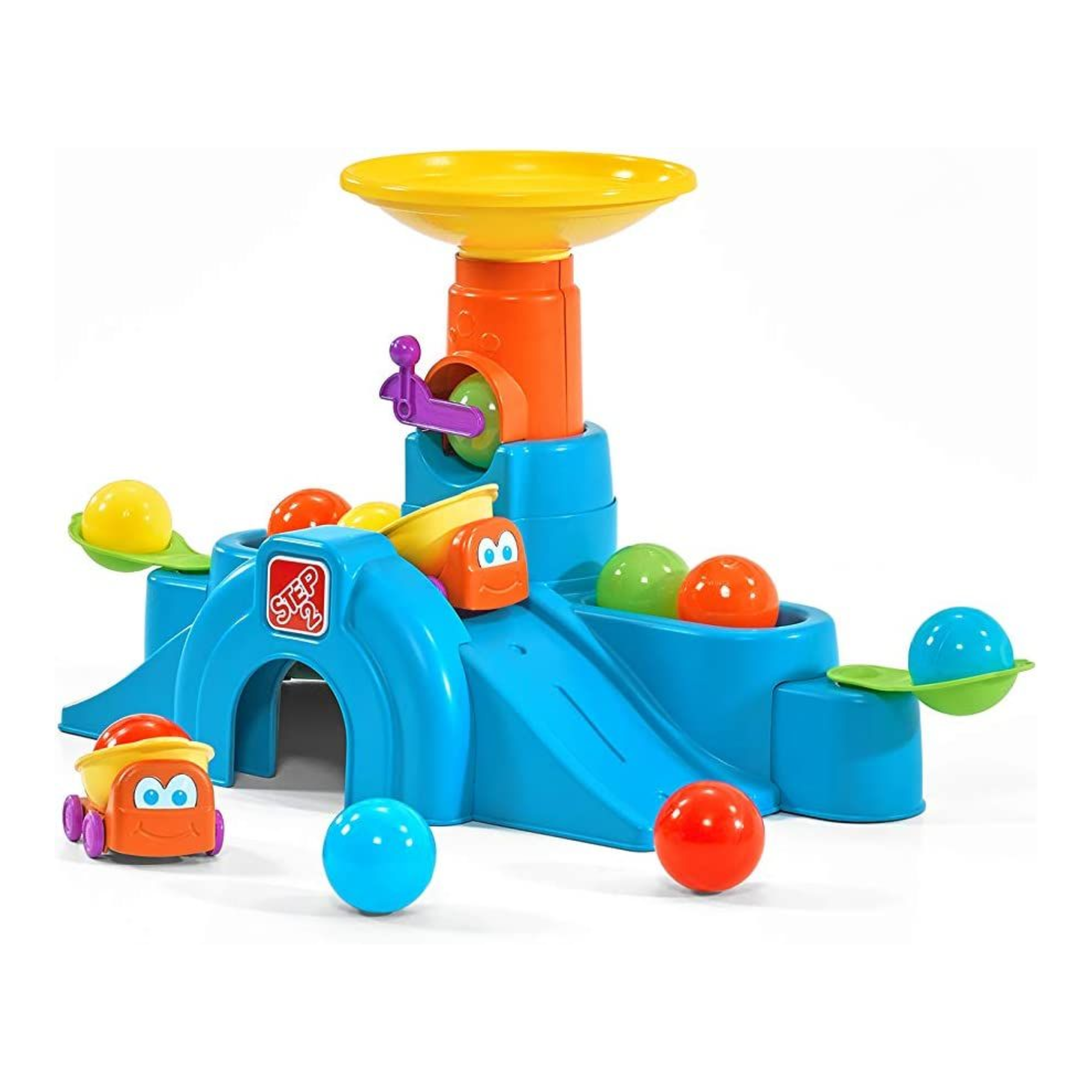 Step2 Ball Buddies Tunnel Tower, Indoor and Outdoor Sensory Play Table, Activity Toy with 12 Piece Accessories Including Balls, STEM Toy and Activity Centre, Suitable for Boys and Girls Aged 1+