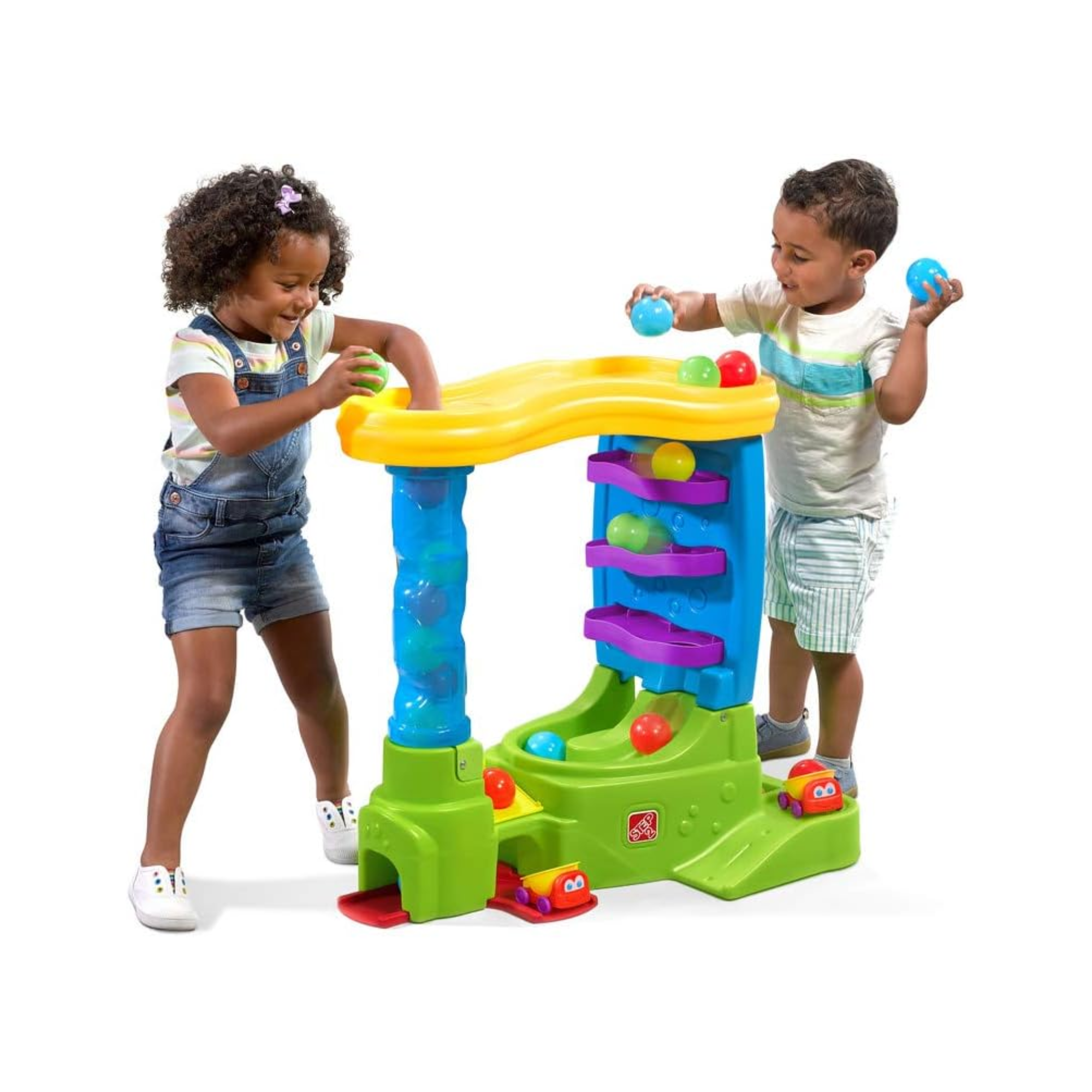 Step2 Ball Buddies Double Drop HQ, Indoor and Outdoor Sensory Play Table, Activity Toy with 12 Piece Accessories Including Balls, STEM Toy and Activity Centre, Suitable for Boys and Girls Aged 1+
