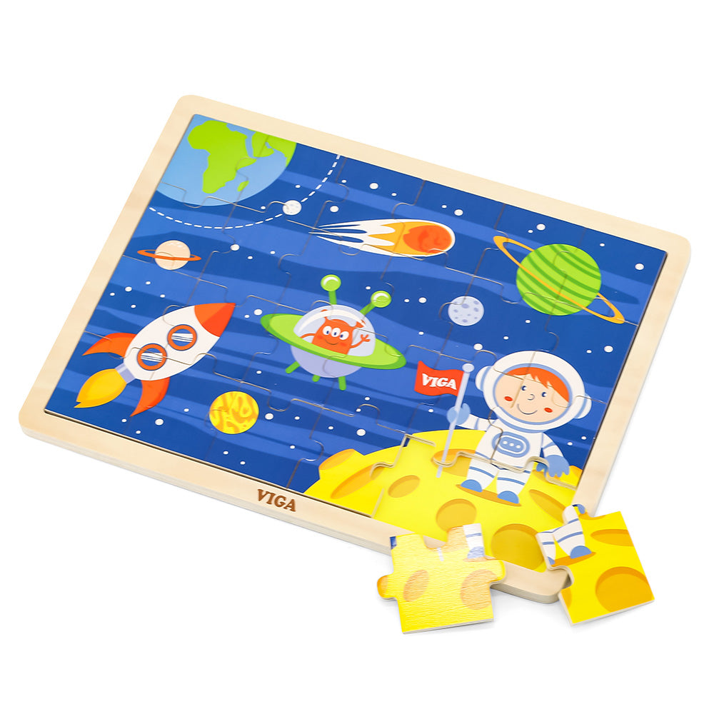 Viga Fruit, 8 Piece Knob Puzzle, Montessori Wooden Toy, Develops Sensory, Cognitive & Fine Motor Skills, Non-Toxic & Eco-friendly Kids Educational Toy, Suitable for Boys and Girls Aged 18M+