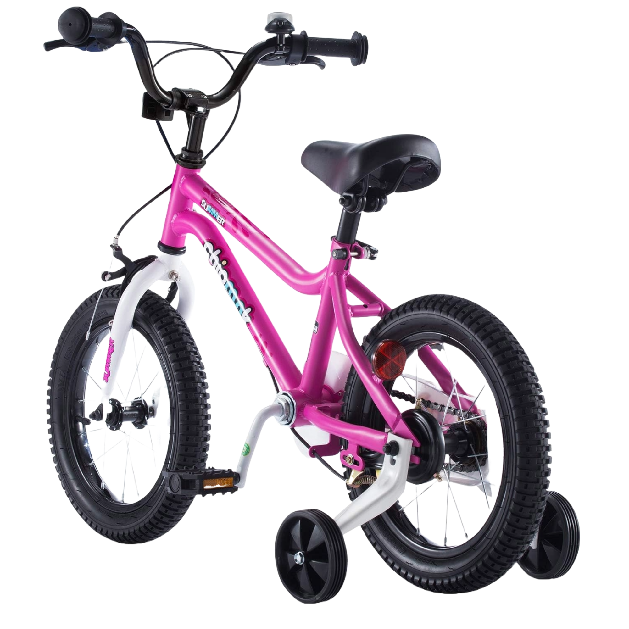 Chipmunk MK 12 Inch Bicycle with Lightweight Steel Frame, Adjustable Seat and Handle, Front + Rear Brakes, 95% Pre-Assembled Kid's Bikes with Training Wheels for Children 2-5 Years Old, Pink