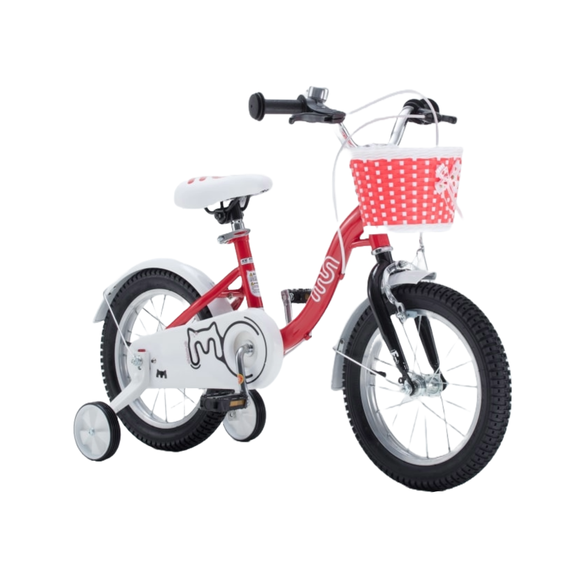 Chipmunk MM 12 Inch Bicycle with Lightweight Steel Frame, Basket, Adjustable Seat and Handle, Front + Rear Brakes, 85% Pre-Assembled Kid's Bikes with Training Wheels for Children 2-5 Years Old, Red