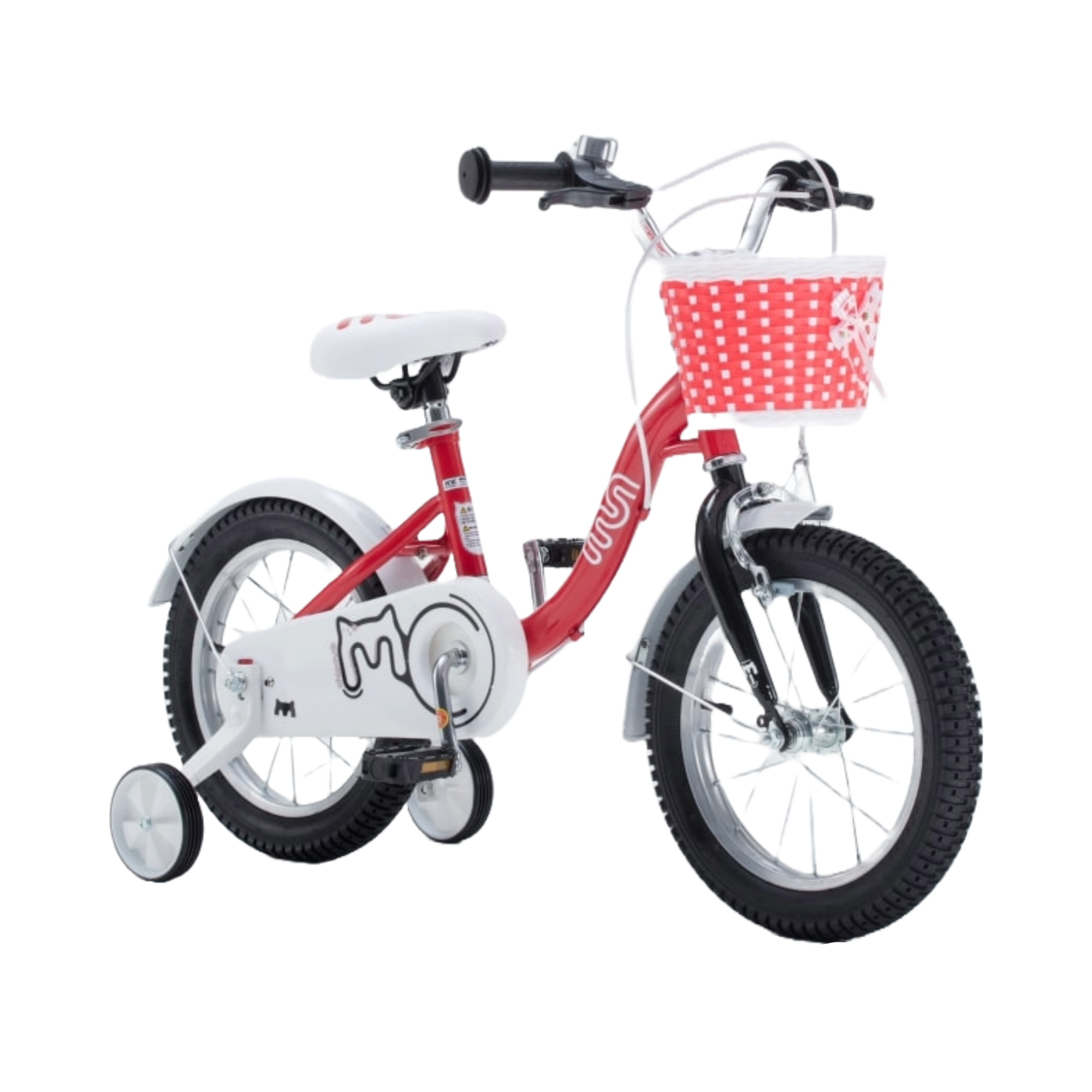 Chipmunk MM 12 Inch Bicycle with Lightweight Steel Frame, Basket, Adjustable Seat and Handle, Front + Rear Brakes, 85% Pre-Assembled Kid's Bikes with Training Wheels for Children 2-5 Years Old, Pink