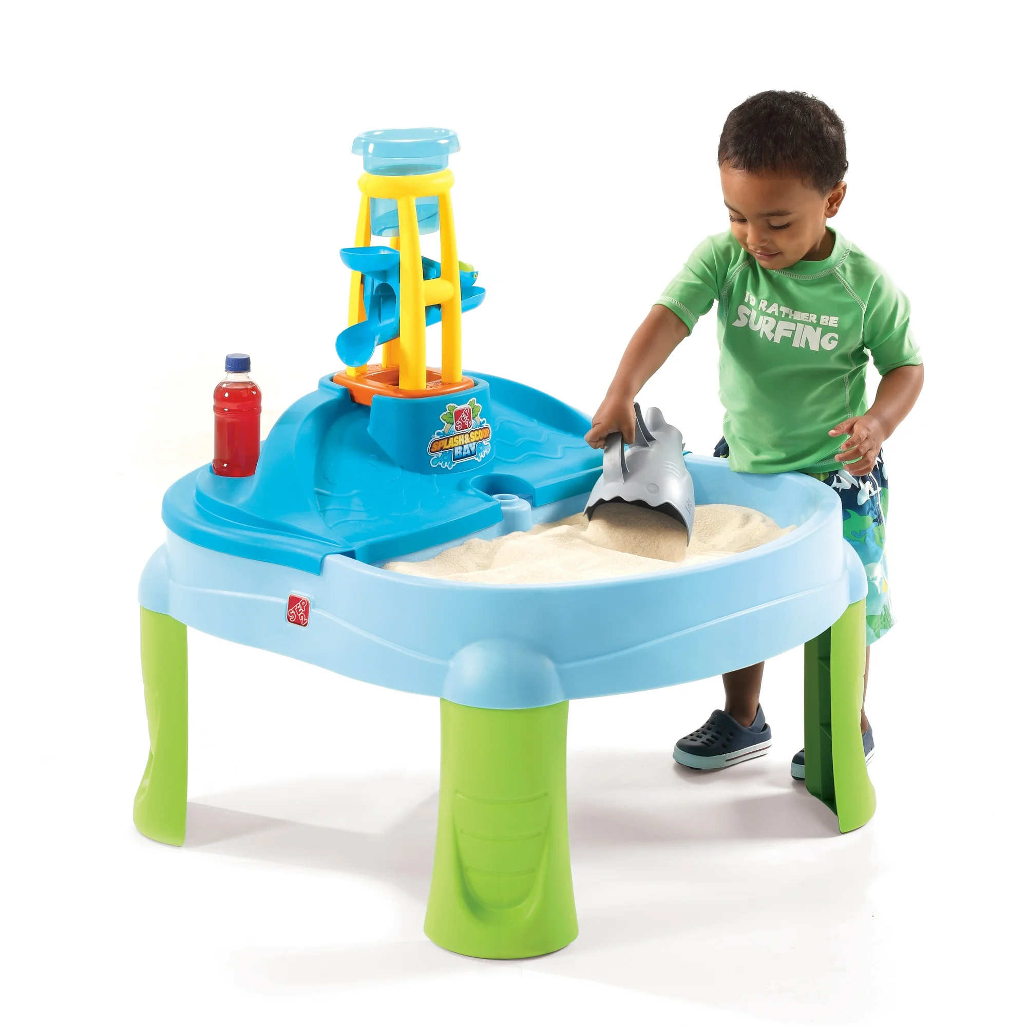 Step2 Splash N Scoop Bay, Indoor and Outdoor Sand and Water Table, Sensory Playset, Activity Toy with5 Piece Accessories, STEM Toy and Activity Centre, Suitable for Kids both Boys and Girls Aged 2+