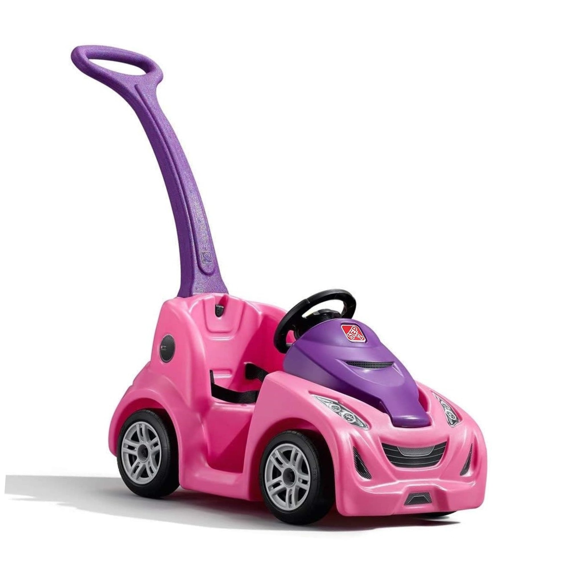 Step2 Buggy GT, Single Seater Kids Push Car, Easy to Store Ride On Toy with Seatbelt, Horn and Storage Trunk, Suitable for Children both Boys and Girls Aged 18m and Above, Pink, Red, Blue