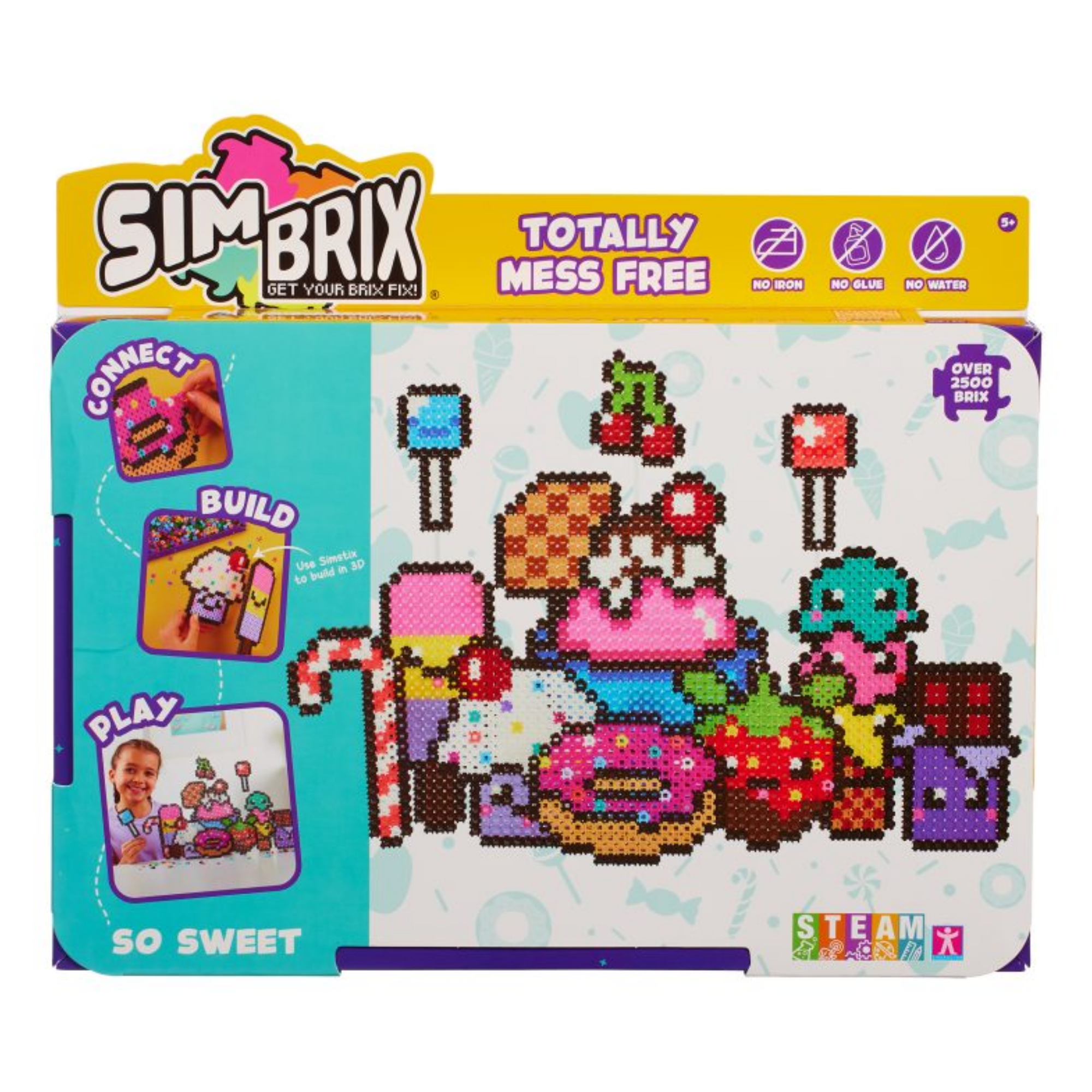 Character Options Simbrix Connect & Wow So Sweet Pack with 2500+ brix, 2D & 3D Pixel Arts and Crafts Construction Toy, Creative & Imaginative STEAM Building Toy for Boys & Girls Ages 5+