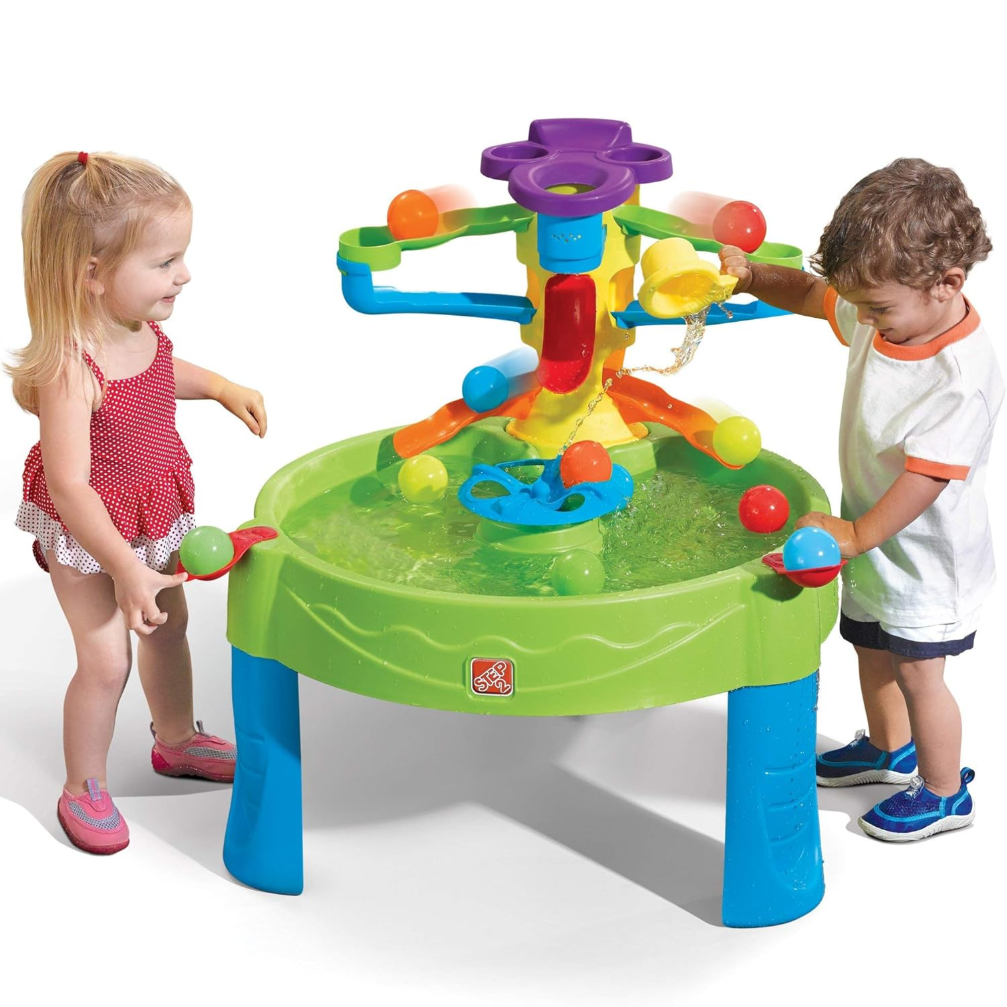 Step2 Busy Ball Play Table, Indoor and Outdoor Sensory Playset, Activity Toy with 13 Piece Accessories Including Balls, STEM Toy and Activity Centre, Suitable for Kids both Boys and Girls Aged 1+