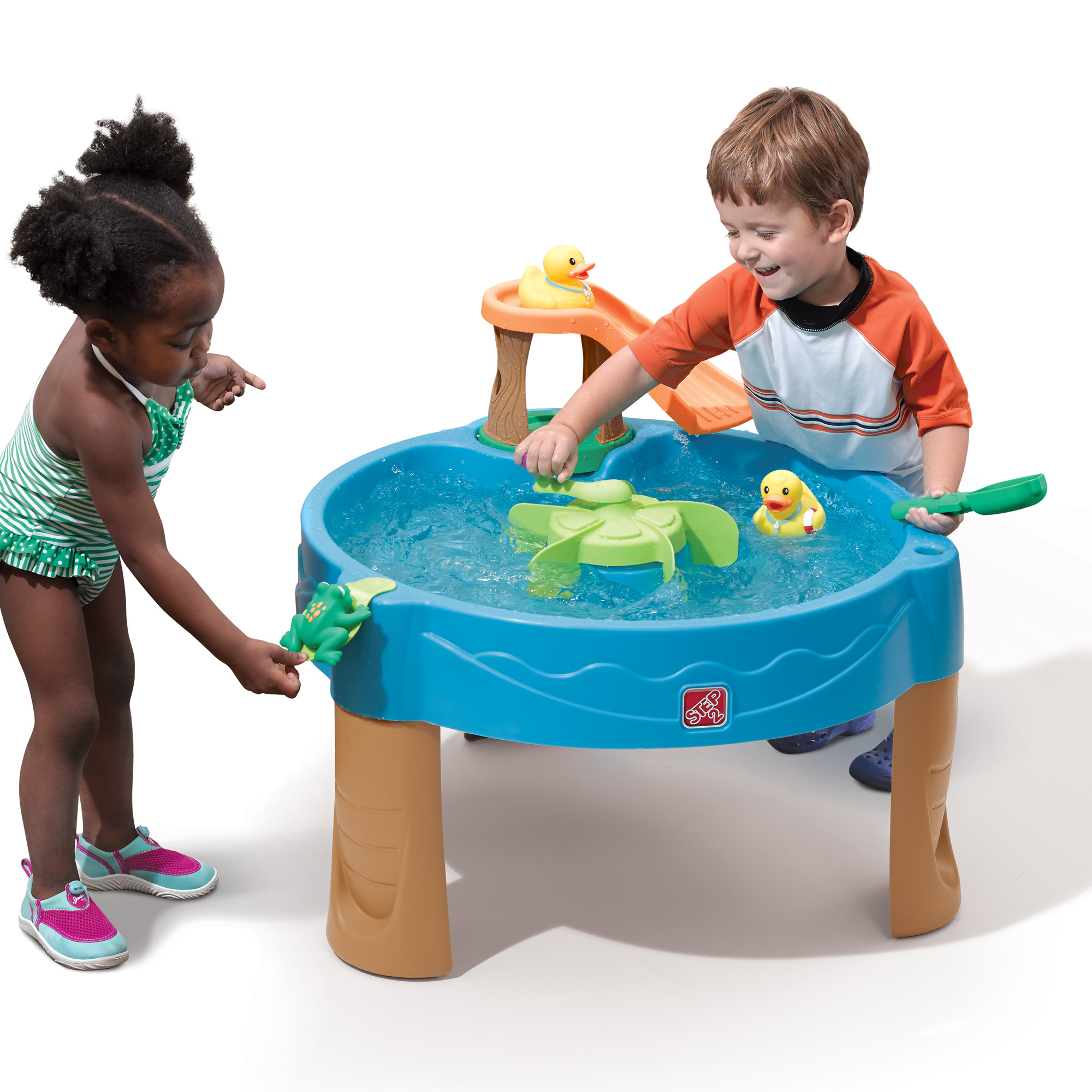 Step2 Duck Pond Water Table, Indoor and Outdoor Toy Water Table with 6 Piece Accessories Include Ducks and Frog, STEM Toy and Activity Centre, Suitable for Kids both Boys and Girls Aged 1.5+