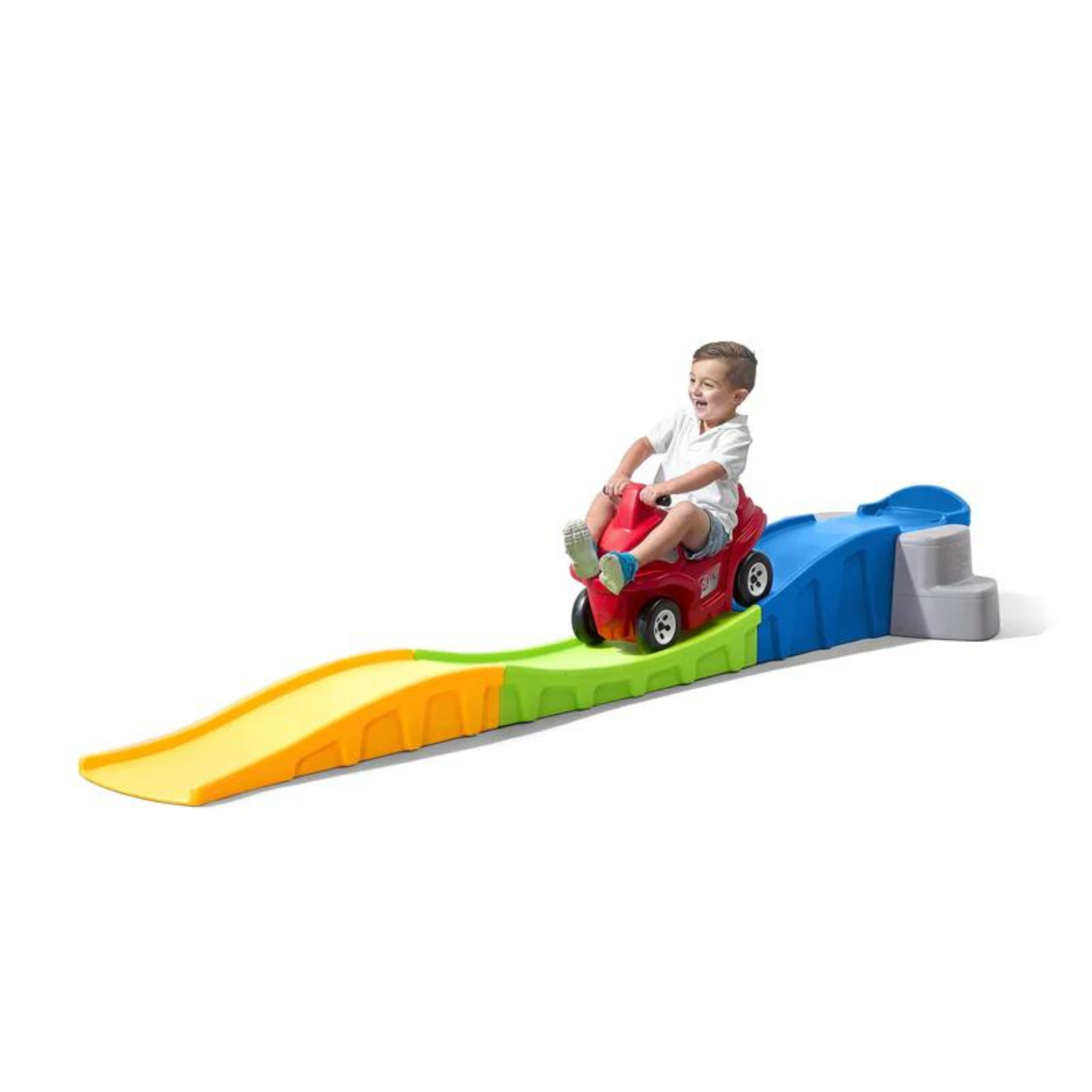 Step2 Anniversary Edition Up & Down Roller Coaster, 10 ft Indoor and Outdoor Toy with Coaster Car, Molded in Steps, 23 kg Weight Capacity Push Ride On Toy, Single Car Suitable for Kids Aged 2+