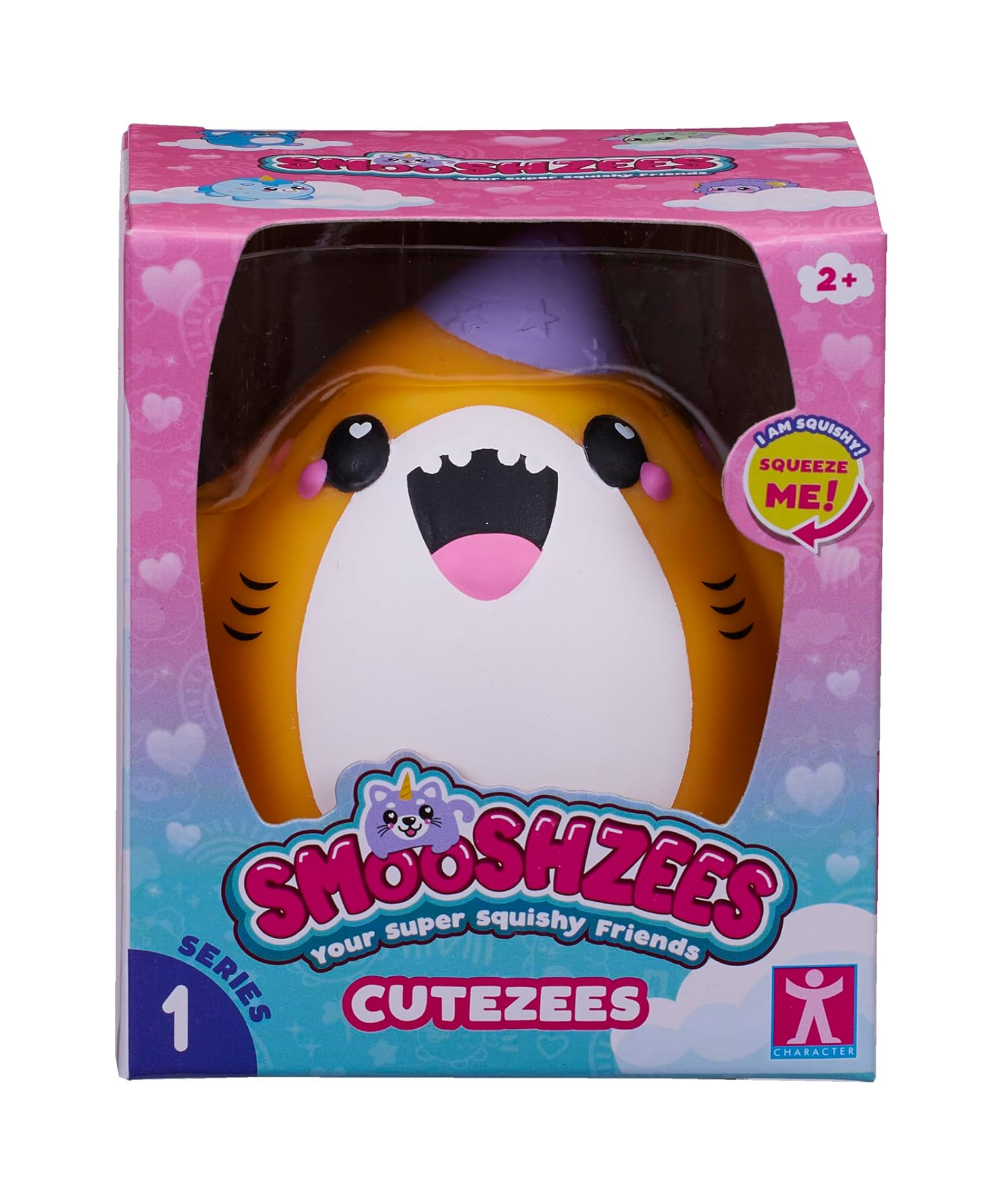 Smooshzees Cutezees Finn, Yellow Shark, Collectable Characters, Supersoft, Cuddly and Squishy!