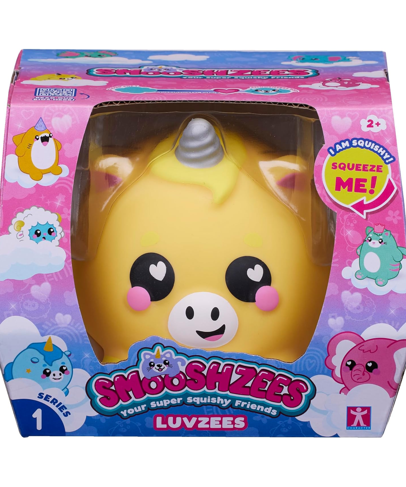 Smooshzees Luvzees, Funder, Yellow Unicorn, Collectable Characters, Supersoft, Cuddly and Squishy!