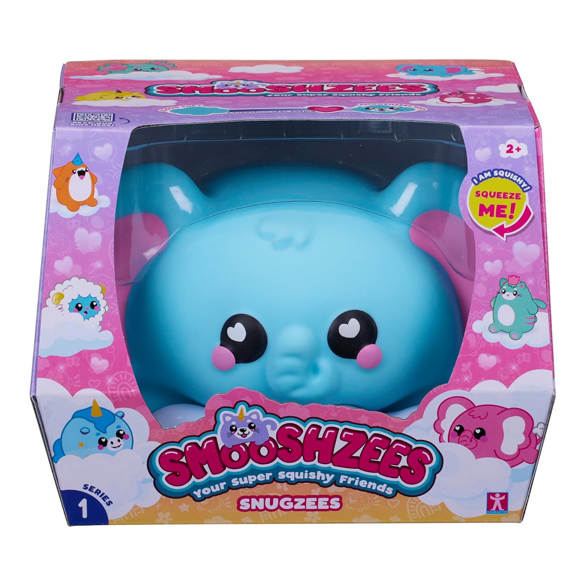 Smooshzees Snugzees, Luna, Blue Elephant, Collectable Characters, Supersoft, Cuddly and Squishy!