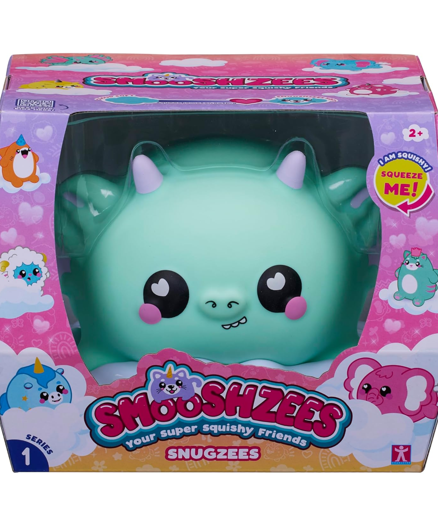 Smooshzees Snugzees, Jade, Green Dragon, Collectable Characters, Supersoft, Cuddly and Squishy!