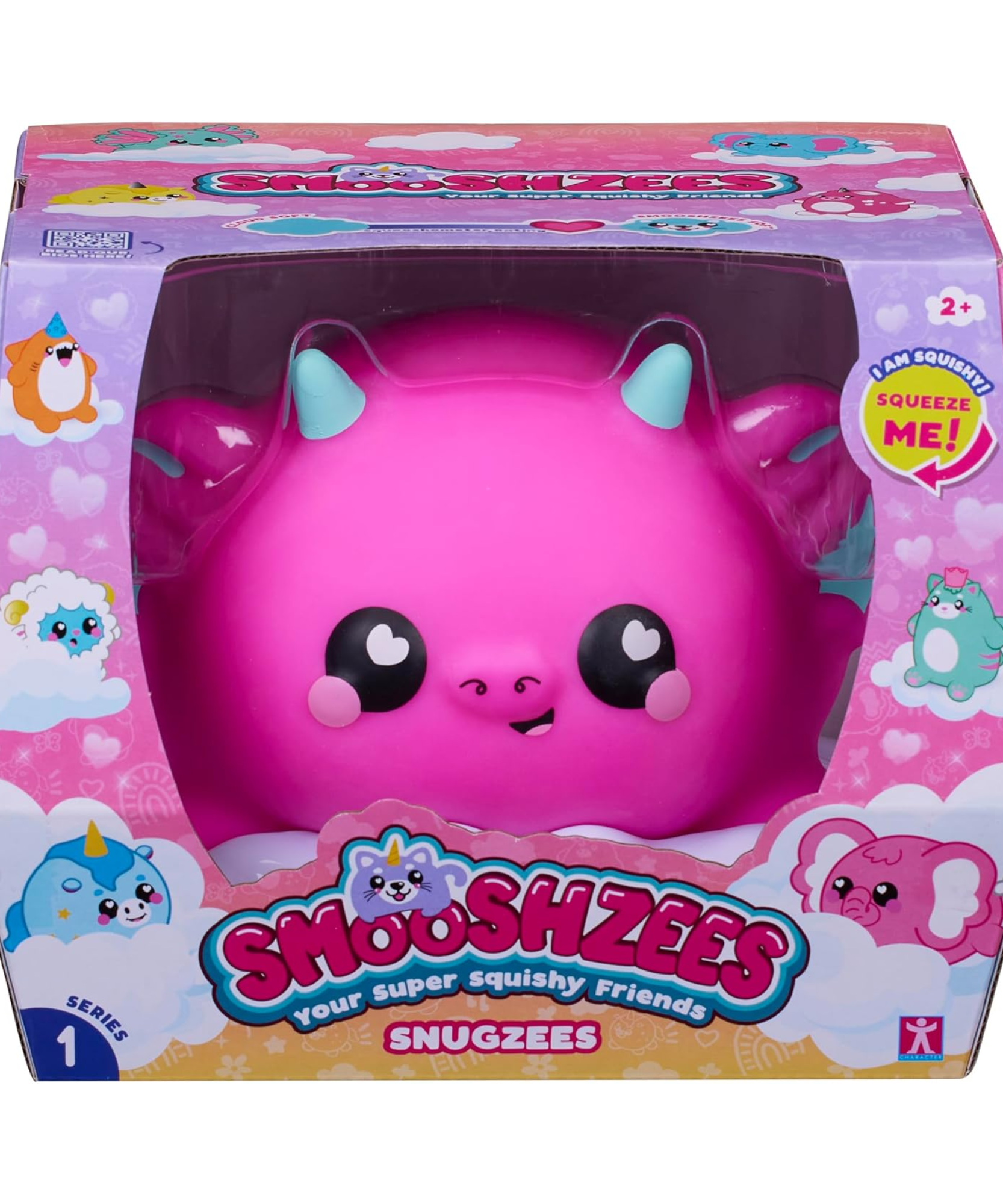 Smooshzees Snugzees, Dinky, Pink Dragon, Collectable Characters, Supersoft, Cuddly and Squishy!
