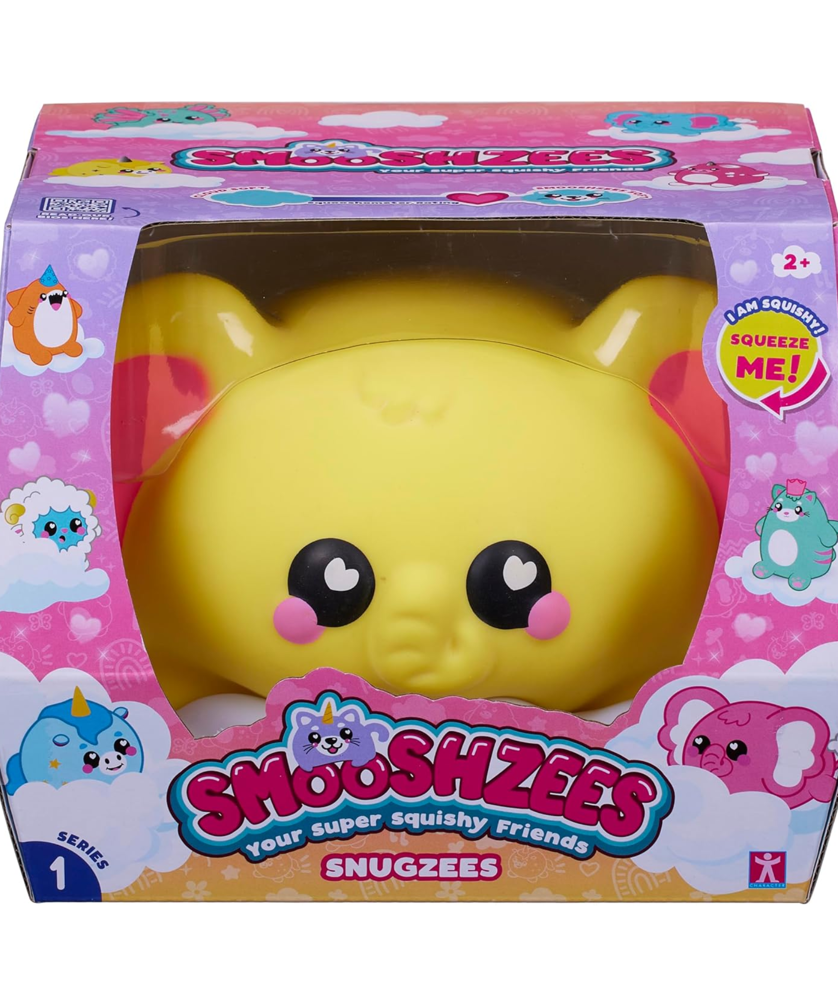 Smooshzees Snugzees, Custard, Yellow Elephant, Collectable Characters, Supersoft, Cuddly and Squishy!