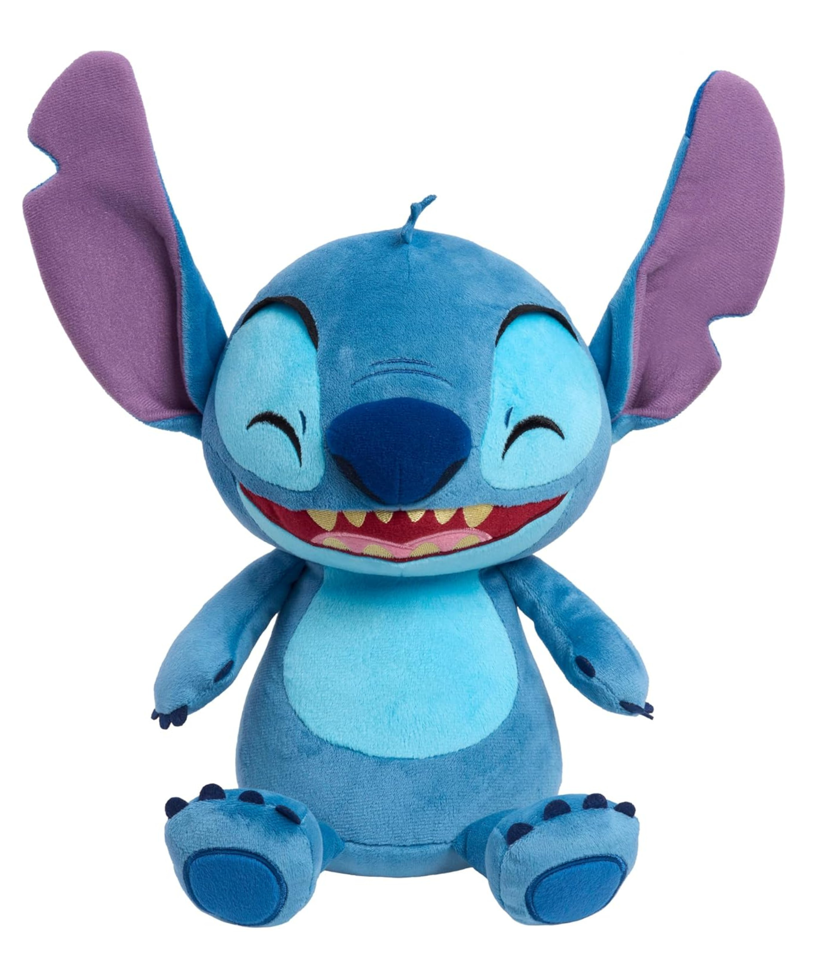 Disney Lilo & Stitch 11" Inch (28 cm) Crack Me Up Stitch Plush with Sound and Motion, Soft & Cuddly Huggable Stuffed Toy, Officially Licensed Kids Toys By Just Play, for Boys and Girls, Aged 3 Years+