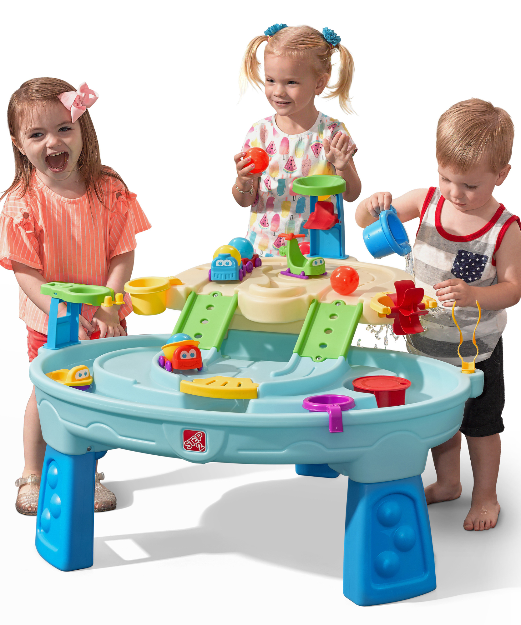 Step2 Ball Buddies Adventure Center, Indoor and Outdoor Water Table, Activity Toy with Helicopter, Boat, Train, Dump Truck and Other AccessoriesSuitable for Kids both Boys and Girls Aged 18m and Above