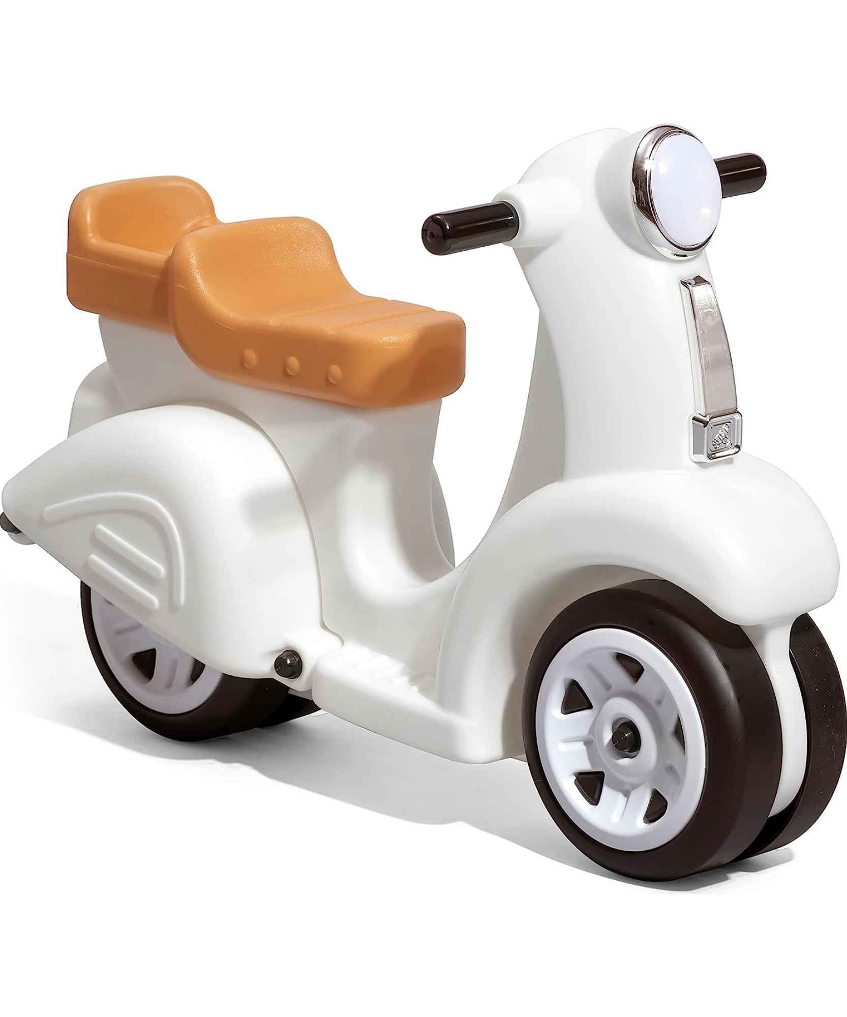 Step2 Kids Ride Along Scooter, Single Seater Easy to Store Ride On Toy with Rear Storage Slot, Suitable for Children both Boys and Girls Aged 18m and Above, White