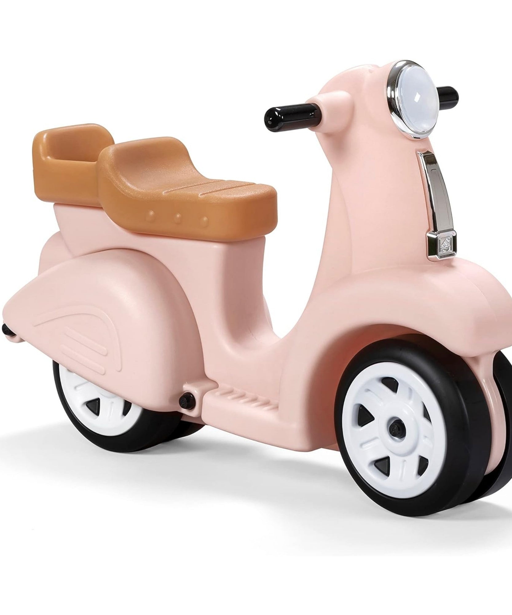 Step2 Kids Ride Along Scooter, Single Seater Easy to Store Ride On Toy with Rear Storage Slot, Suitable for Children both Boys and Girls Aged 18m and Above, Pink