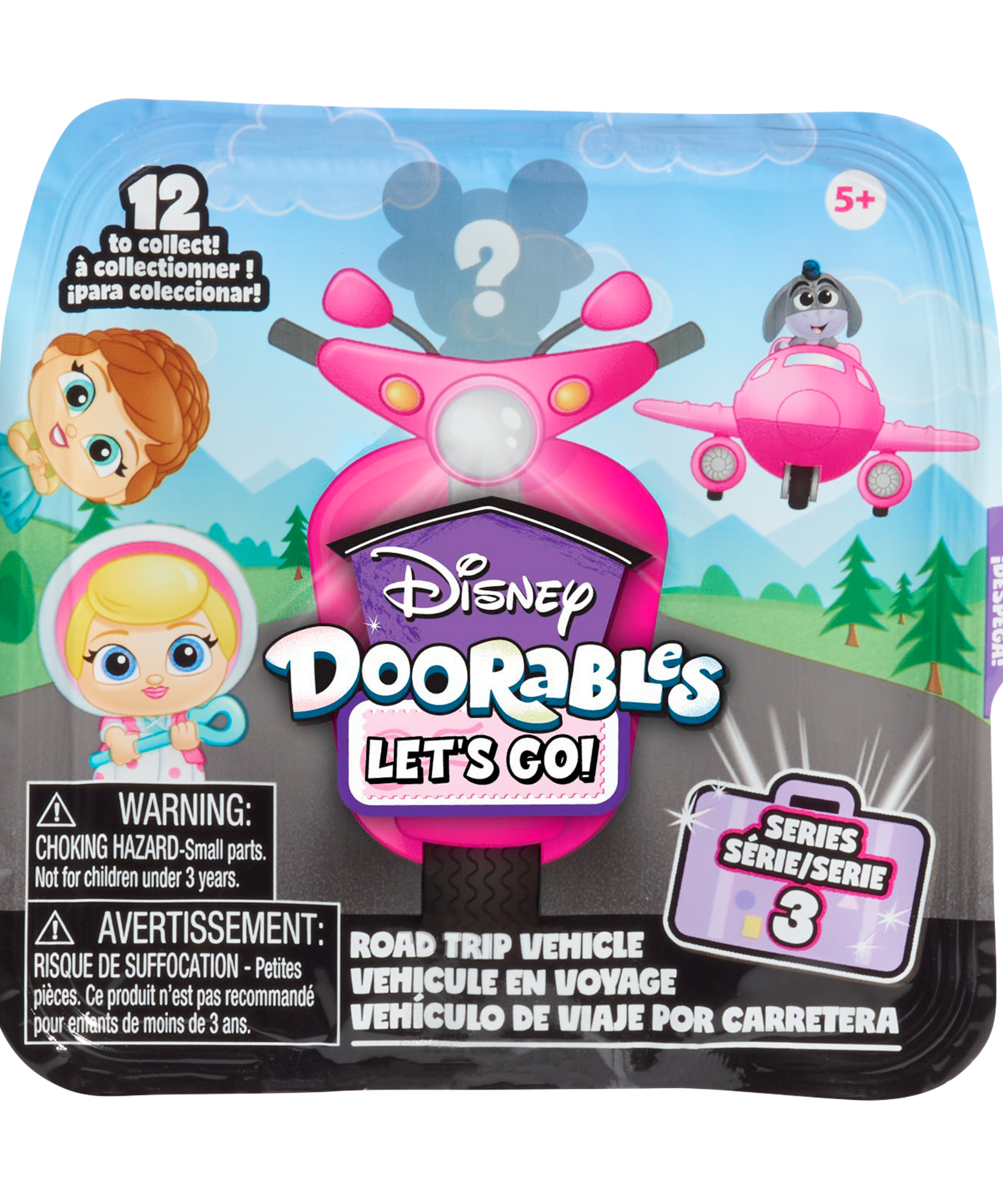 Disney Doorables Let's Go Series 3 "Road Trip Vehicles" Collectible Mini Action Figures, 1.5 Inch (3.8 cm) Toy Figurines & Vehicle Playset, Officially Licensed Kids Toy for Ages 5 & Up by Just Play