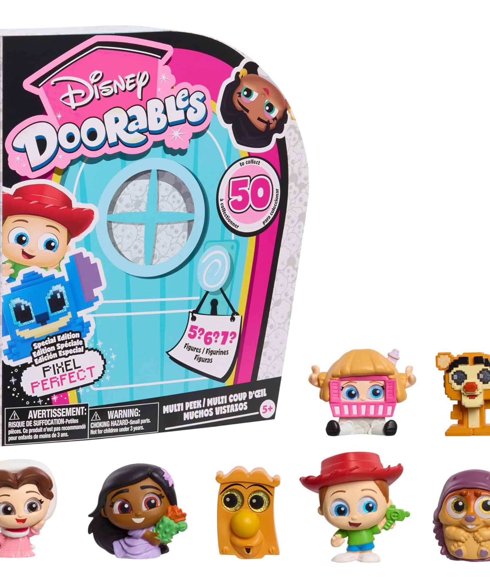 Disney Doorables Multi Peek Pixel Perfect Collectible Mini Action Figures, 1.5 Inch (3.8 cm) Toy Figurines, Includes 5-7 Figures Per Box, Officially Licensed Kids Toy for Ages 5 & Up by Just Play