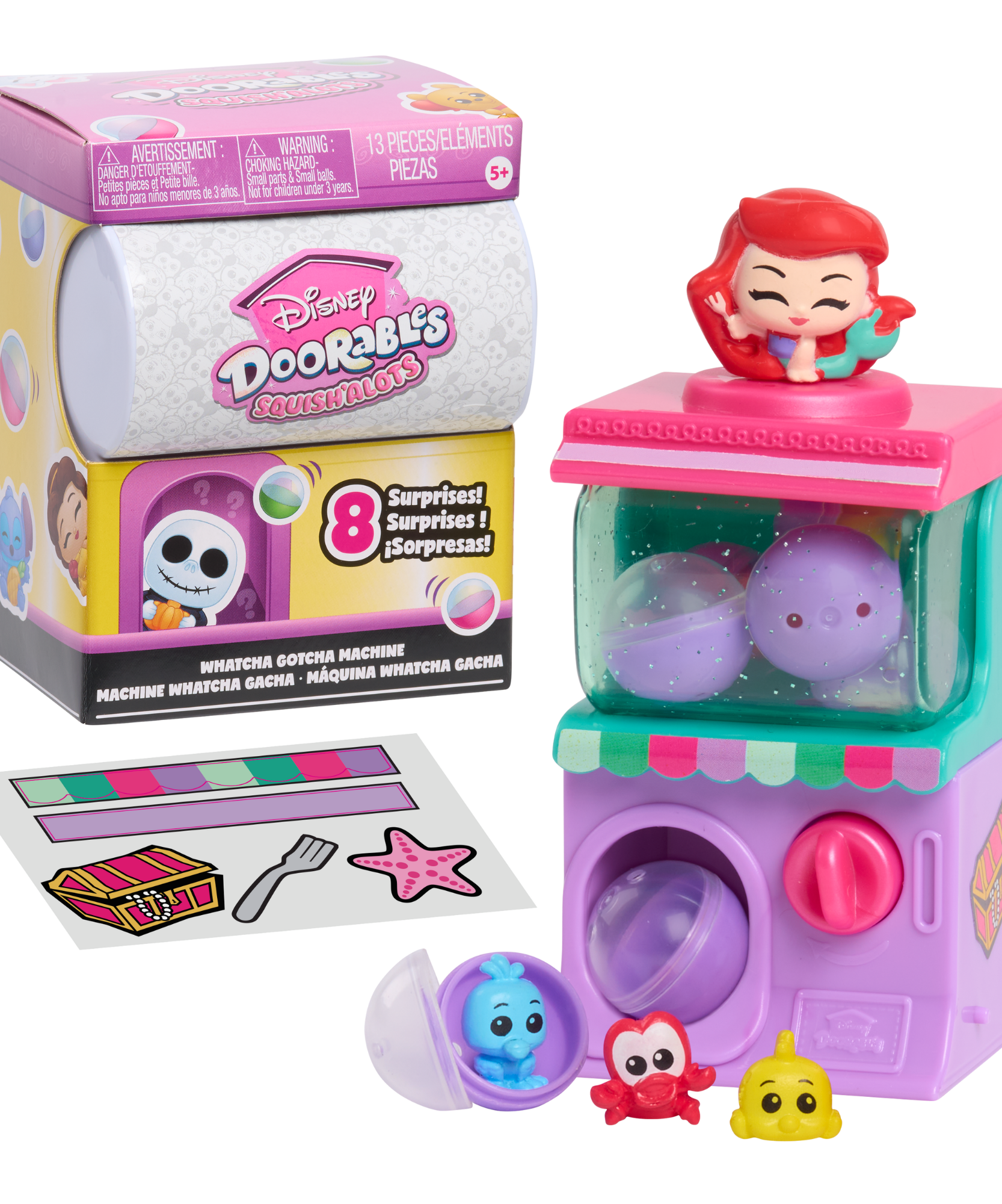 Disney Doorables Squish’Alots Series 3 Features 1 Mini, 3 Micro (0.65 Inch) Action Figures & 2 Stickers, 1 of 10 Collectible Kids Toy Figurines, Officially Licensed Kids Toy for Ages 5+ by Just Play