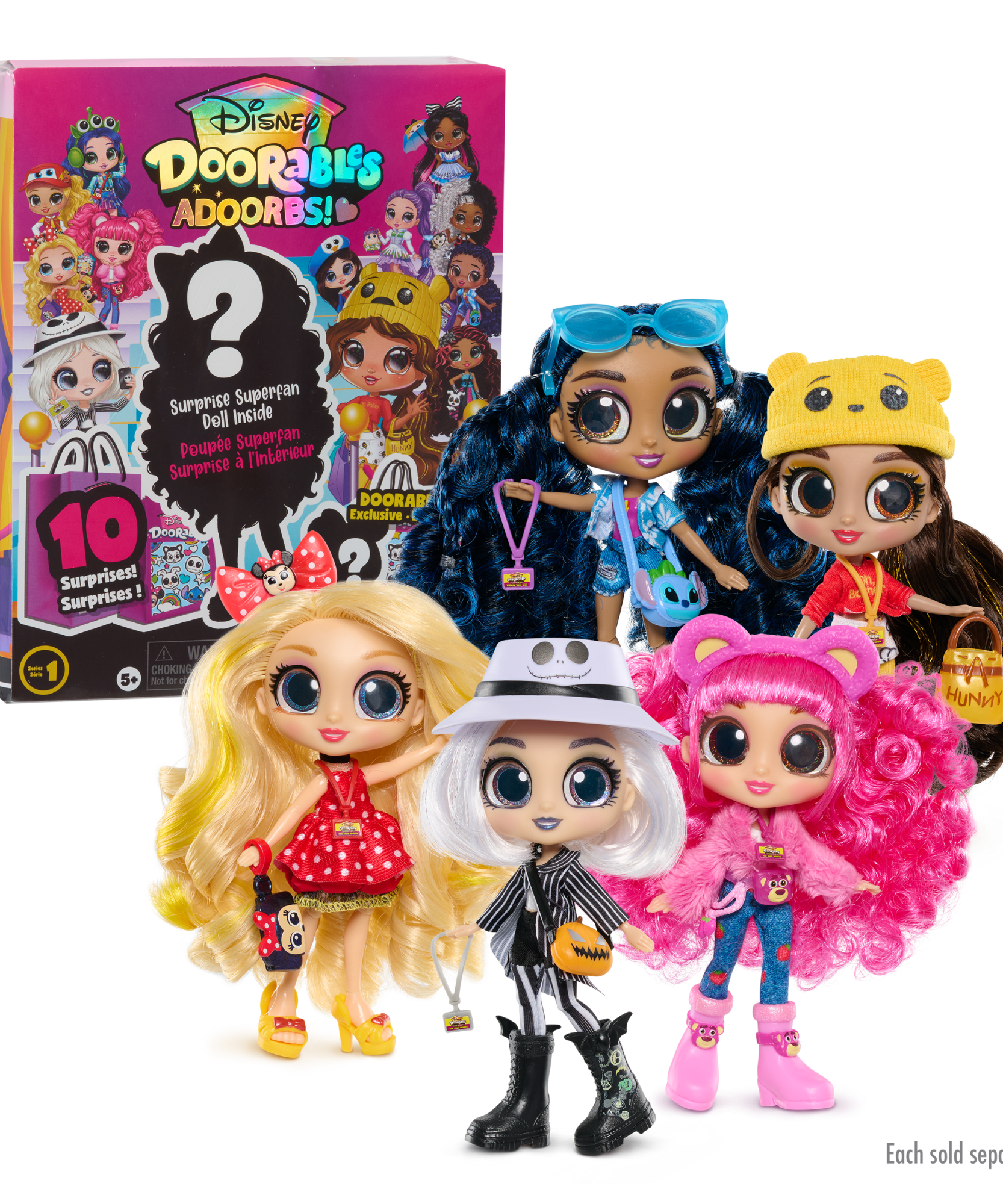 Disney Doorables Adoorbs Dolls Series 1, 5.5 Inch (12.7 cm) Articulated Toy Figurines Features Disney Character Themed Outfit and Accessories, Officially Licensed Kids Toy for Ages 5 & Up by Just Play
