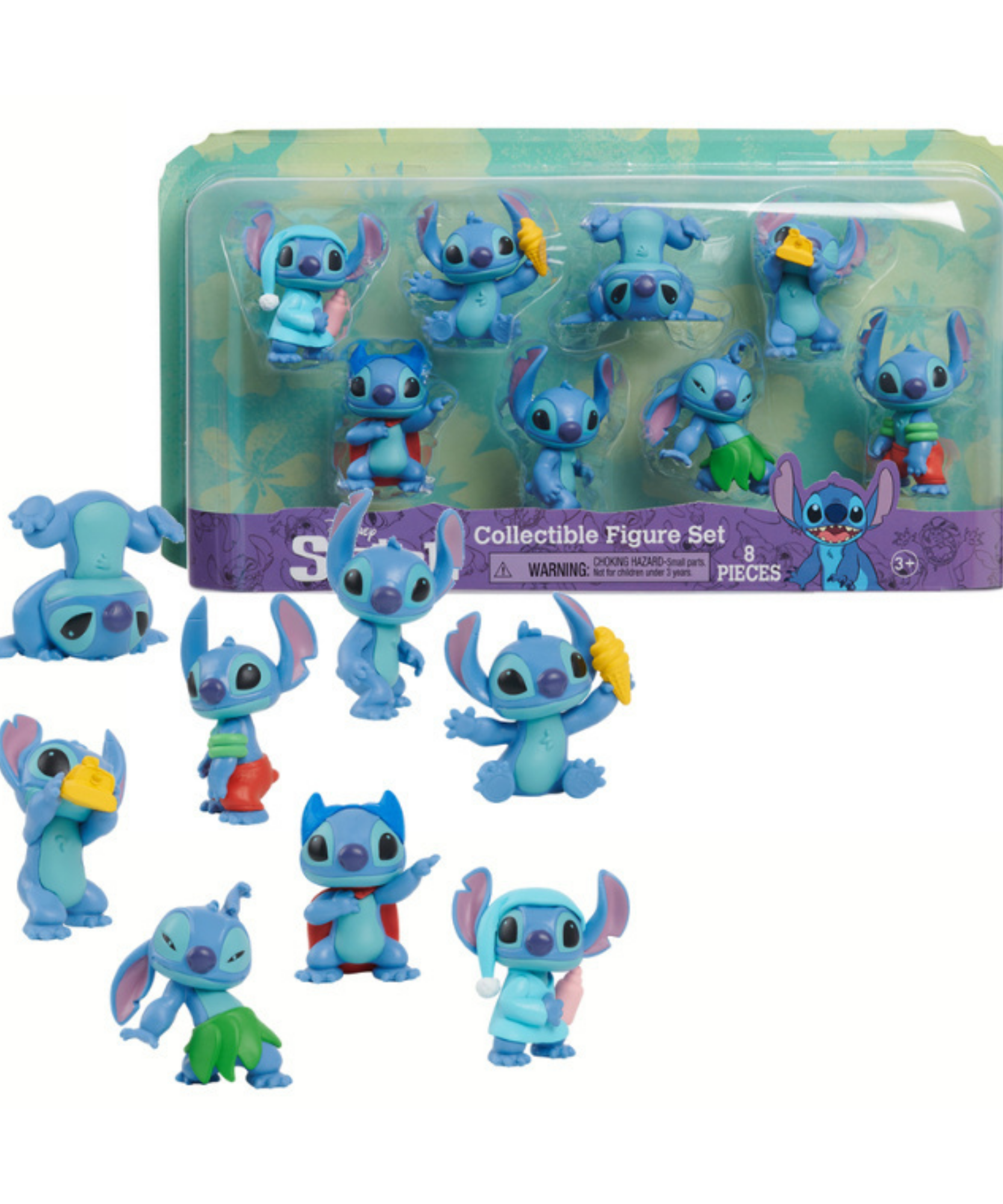 Disney Lilo & Stitch 2" Inch (5 cm) 8 Piece Collectible Stitch Figure Set, Officially Licensed Kids Toys By Just Play, Suitable for Children, Boys and Girls, Aged 3 Years+