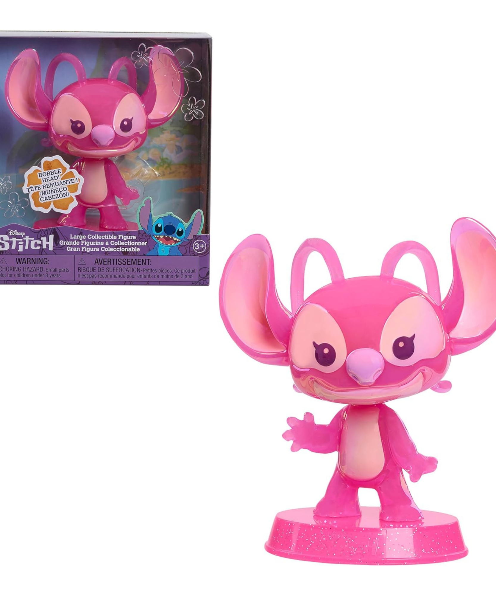Disney Lilo & Stitch 4.75" Inch (13 cm) Angel Bobblehead Collectible Figure, Officially Licensed Kids Toys By Just Play, Suitable for Children, Boys and Girls, Aged 3 Years+