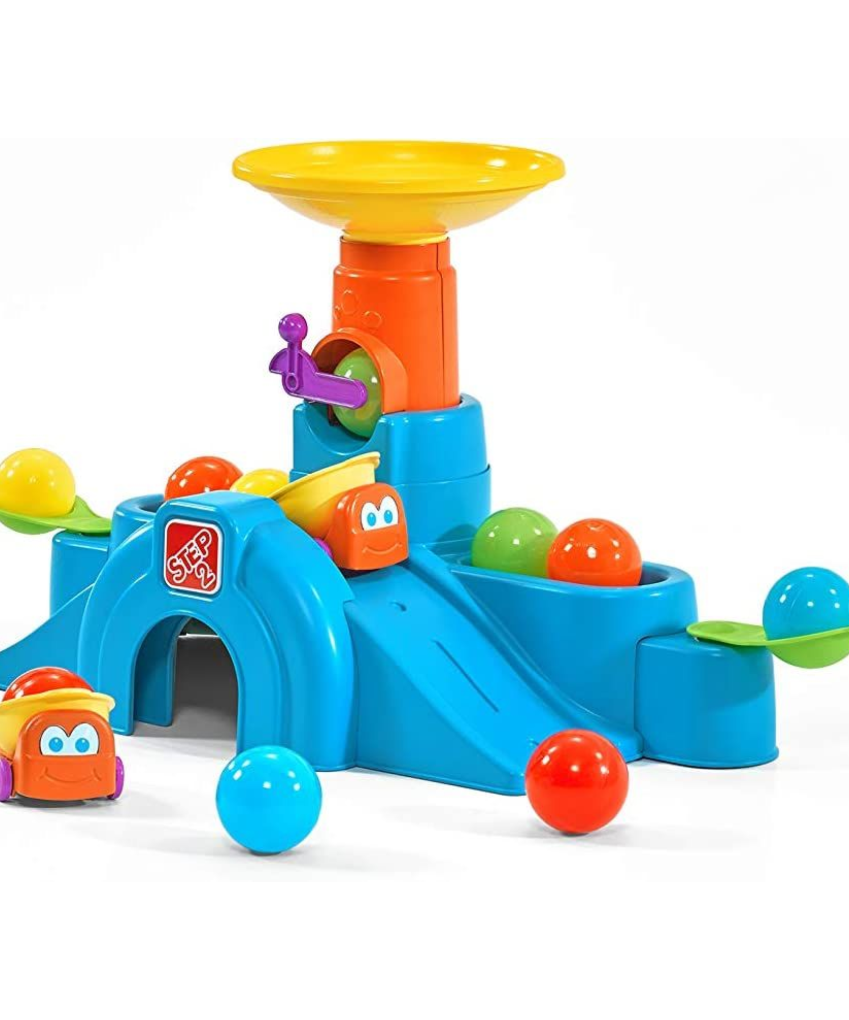 Step2 Ball Buddies Tunnel Tower, Indoor and Outdoor Sensory Play Table, Activity Toy with 12 Piece Accessories Including Balls, STEM Toy and Activity Centre, Suitable for Boys and Girls Aged 1+