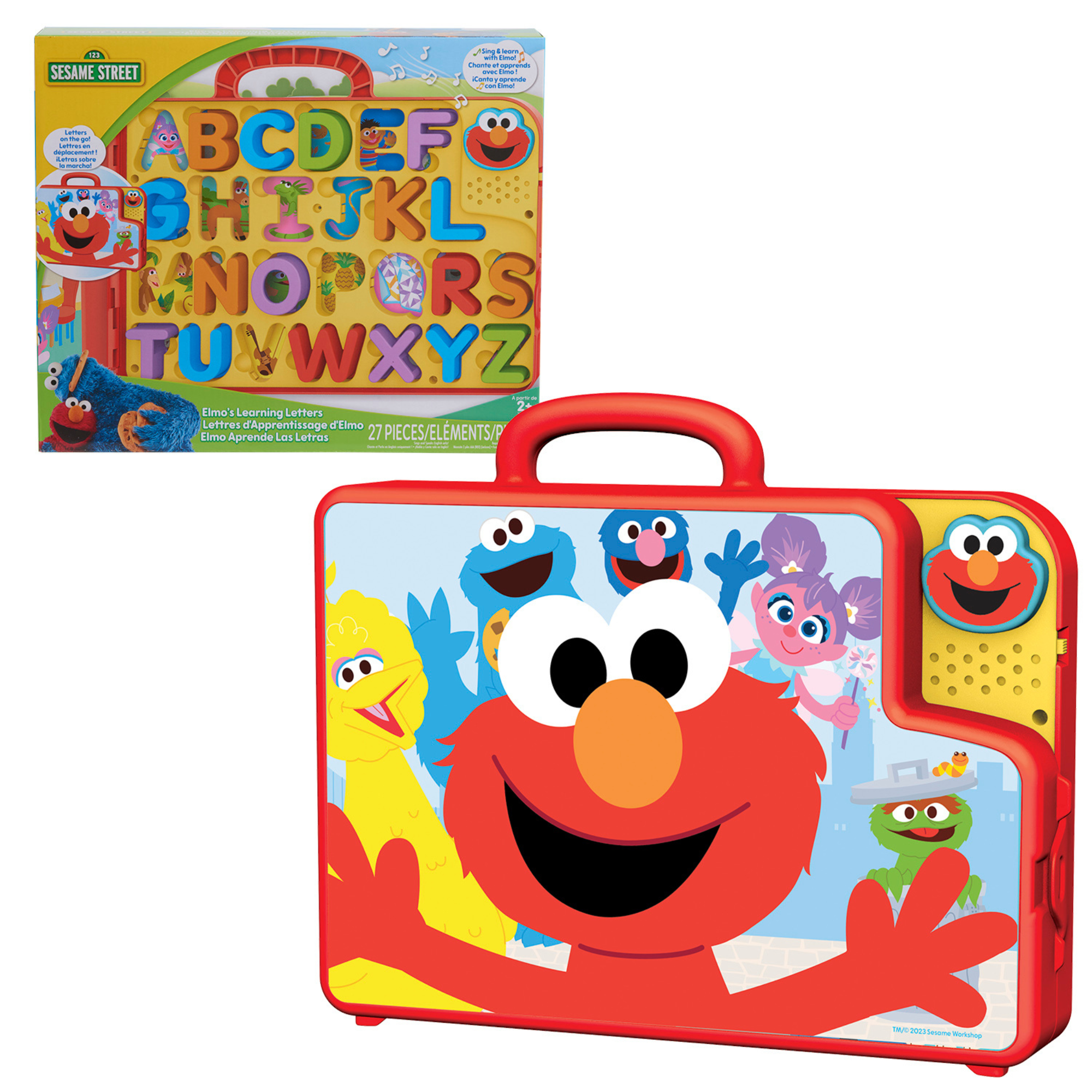 Sesame Street Elmo's Learning Letters Interactive Alphabet Toy, Educational Activity Board Includes 26 Removable Letters and Plays Alphabet Song, Offically Licensed by Just Play for Kids Ages 2 and Up