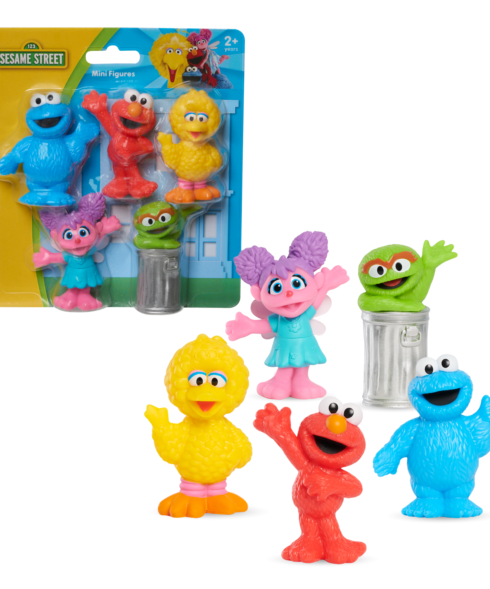 Sesame Street 5 Pack Mini Figures, 3-Inch Collectible Toys, Includes Elmo, Cookie Monster, Big Bird, Oscar the Grouch, and Abby Cadabby, Offically Licensed by Just Play for Kids Ages 2 and Up