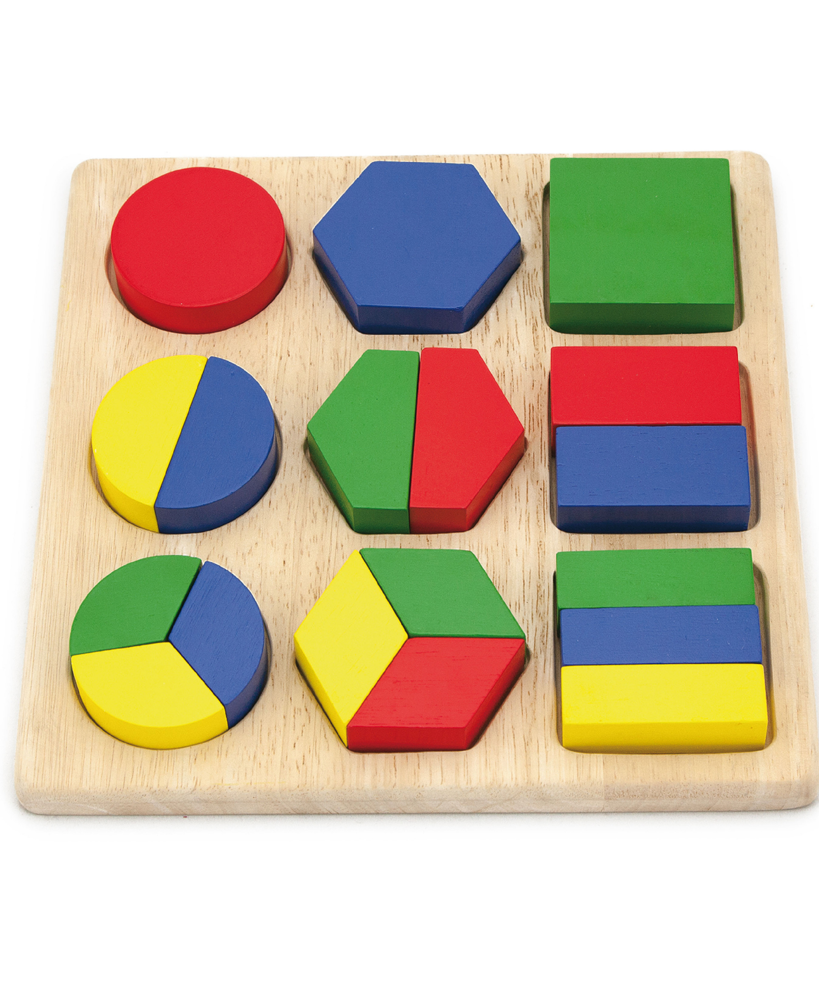 Viga Shapes, 18 Piece Geometric Block Puzzle, Montessori Wooden Toy, Develops Sensory, Cognitive & Fine Motor Skills, Non-Toxic & Eco-friendly Kids Educational Toy, Suitable for Children Aged 12M+
