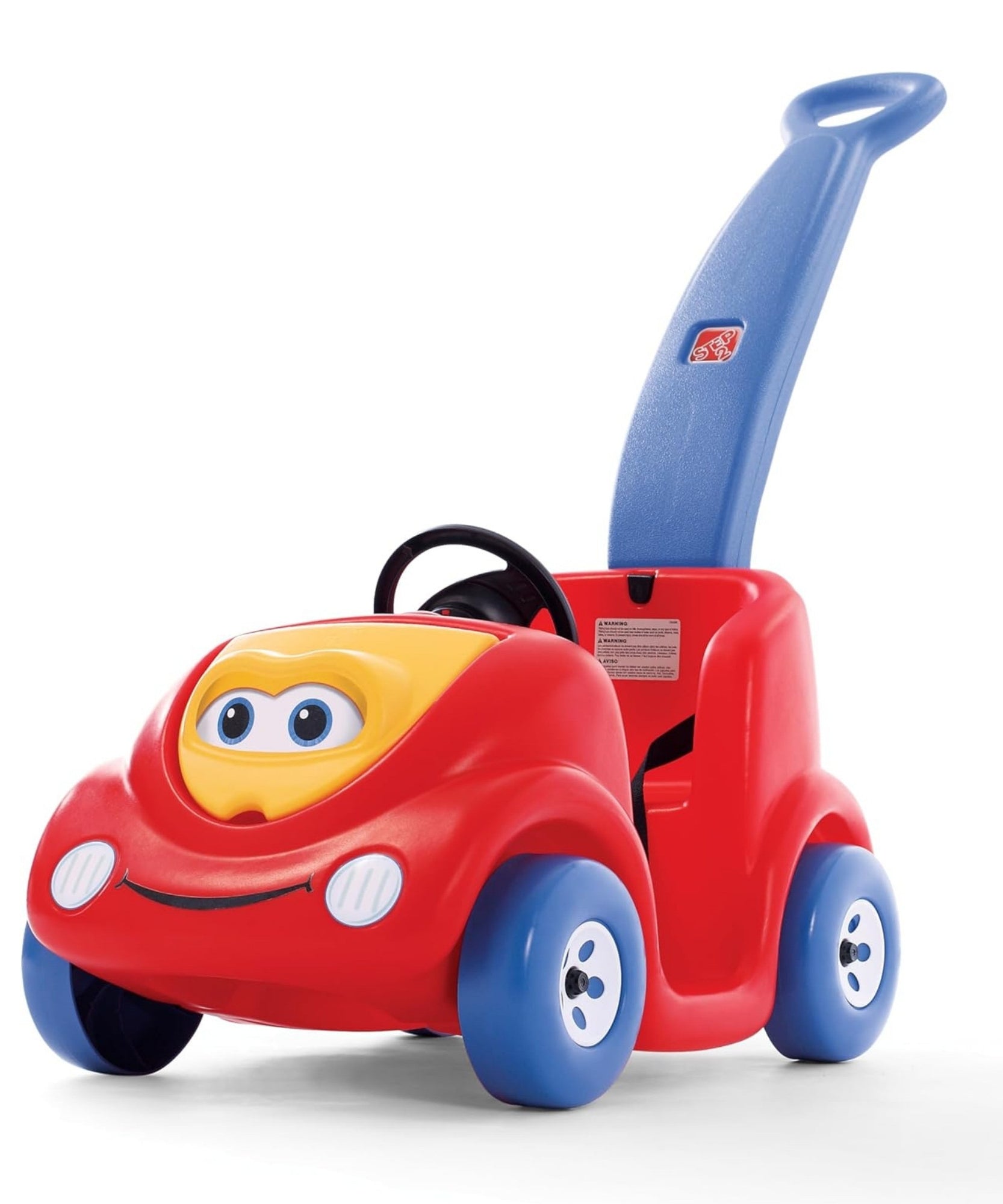 Step2 10th Anniversary Edition Buggy Single Seater Kids Push Car, Easy to Store Ride On Toy with Seatbelt, Horn and Storage Trunk, Suitable for Children both Boys and Girls Aged 18m and Above, Red, Pink