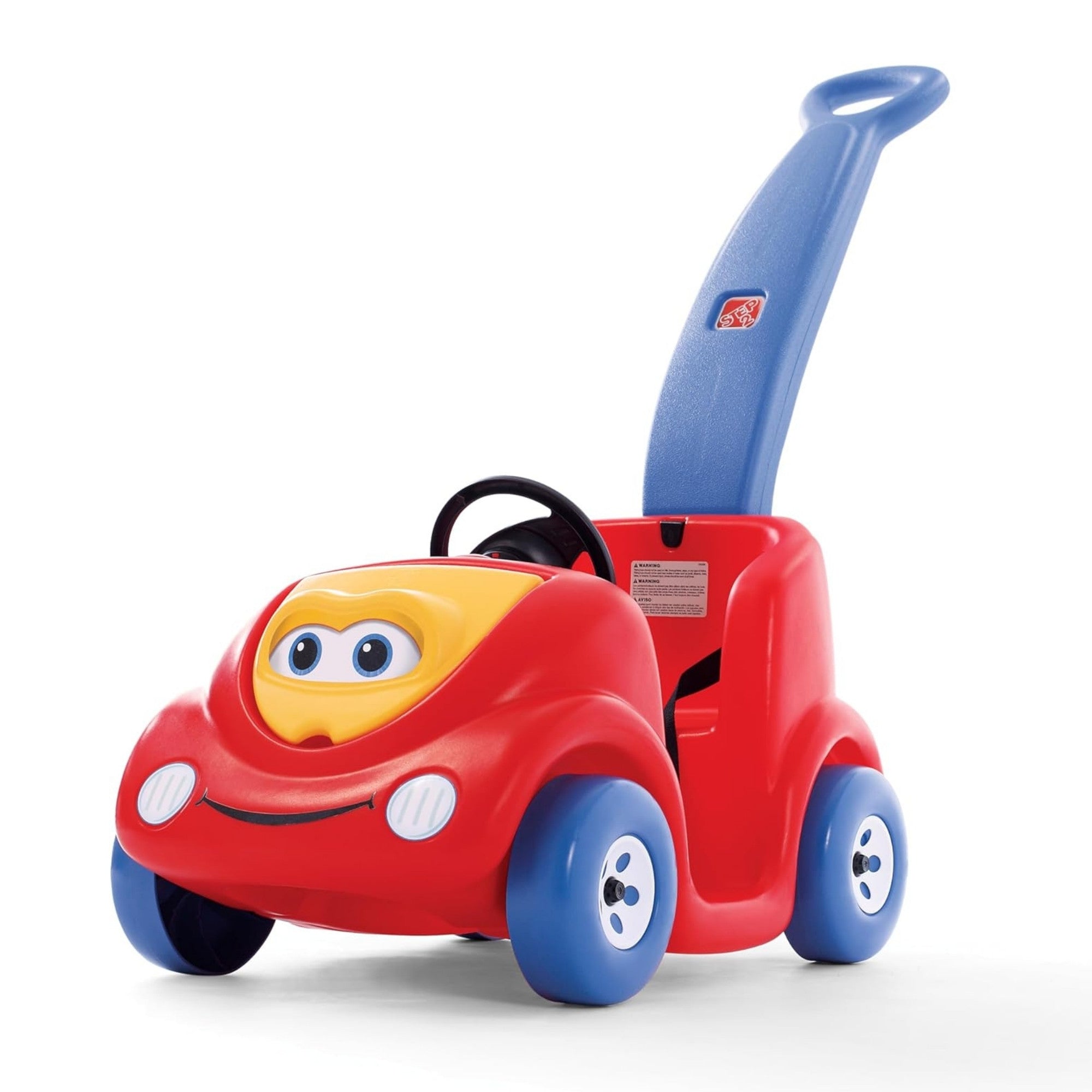 Step2 10th Anniversary Edition Buggy Single Seater Kids Push Car, Easy to Store Ride On Toy with Seatbelt, Horn and Storage Trunk, Suitable for Children both Boys and Girls Aged 18m and Above, Red, Pink
