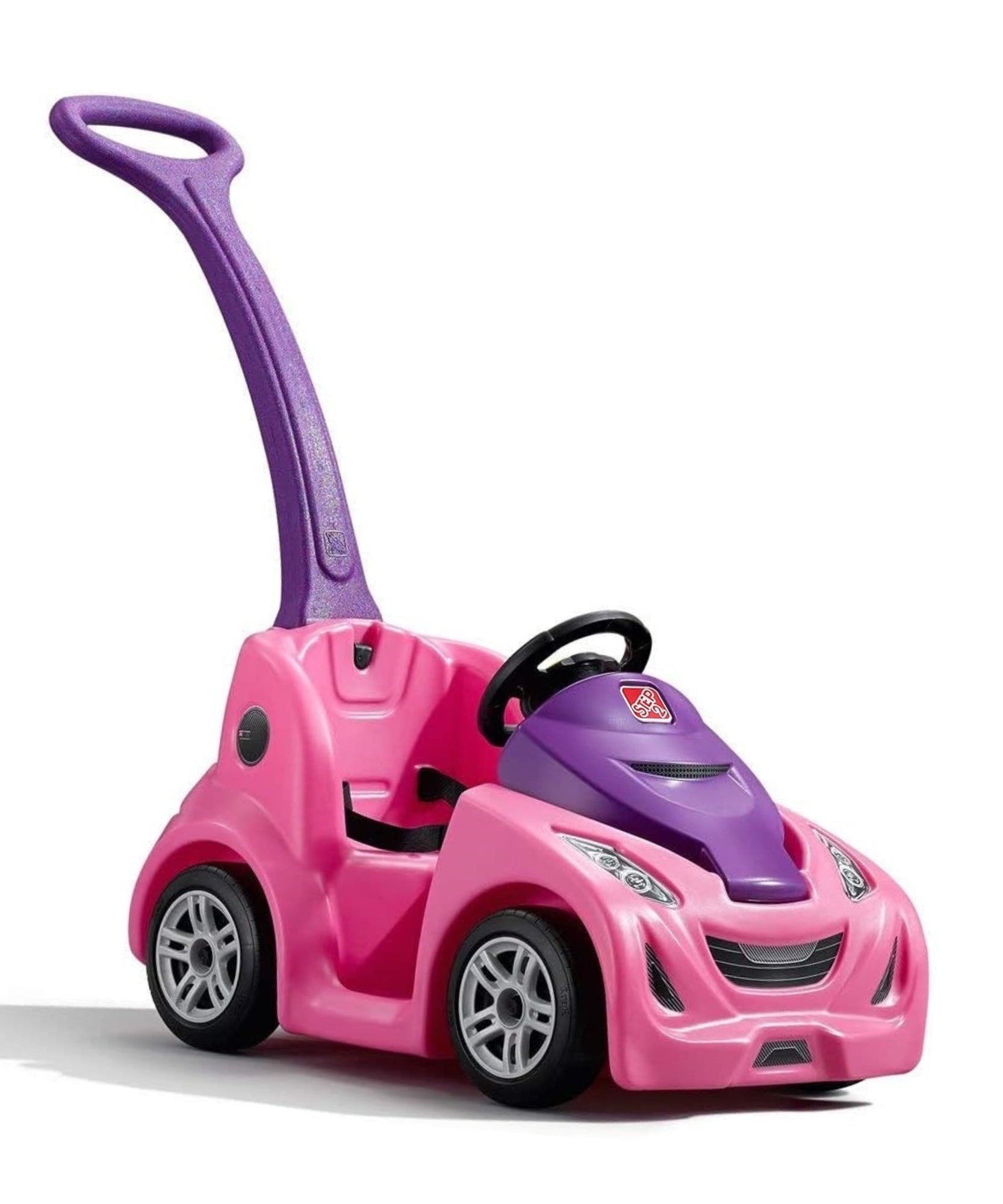 Step2 Buggy GT, Single Seater Kids Push Car, Easy to Store Ride On Toy with Seatbelt, Horn and Storage Trunk, Suitable for Children both Boys and Girls Aged 18m and Above, Pink, Red, Blue
