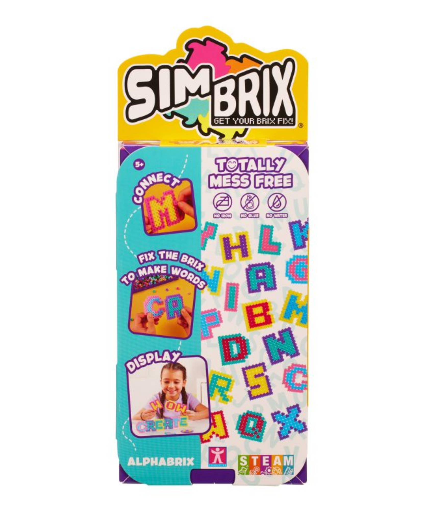 Character Options Simbrix Connect & Wow Alphabrix Pack with 350+ brix, 2D & 3D Pixel Arts and Crafts Construction Toy, Creative & Imaginative STEAM Building Toy for Boys & Girls Ages 5+