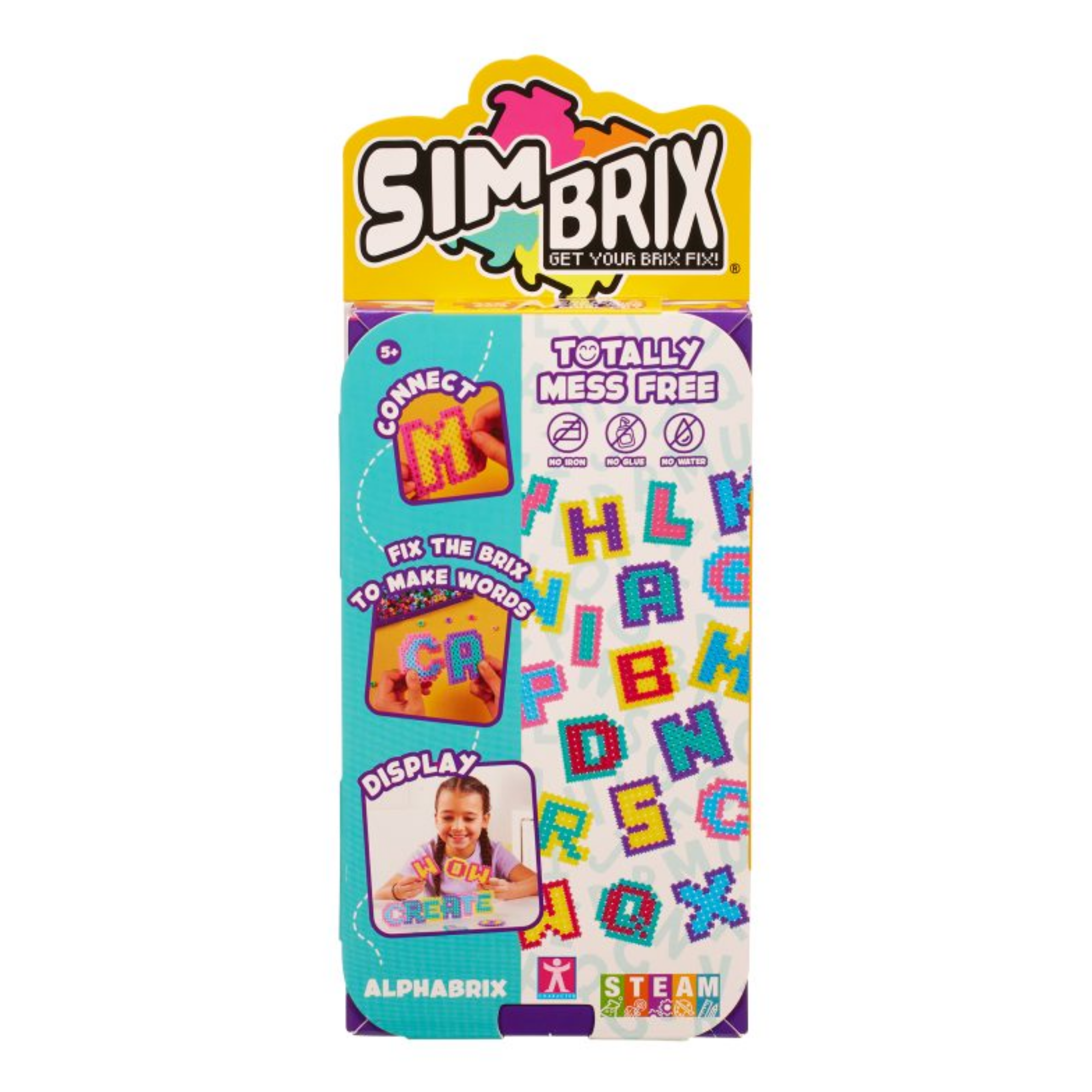 Character Options Simbrix Connect & Wow Alphabrix Pack with 350+ brix, 2D & 3D Pixel Arts and Crafts Construction Toy, Creative & Imaginative STEAM Building Toy for Boys & Girls Ages 5+