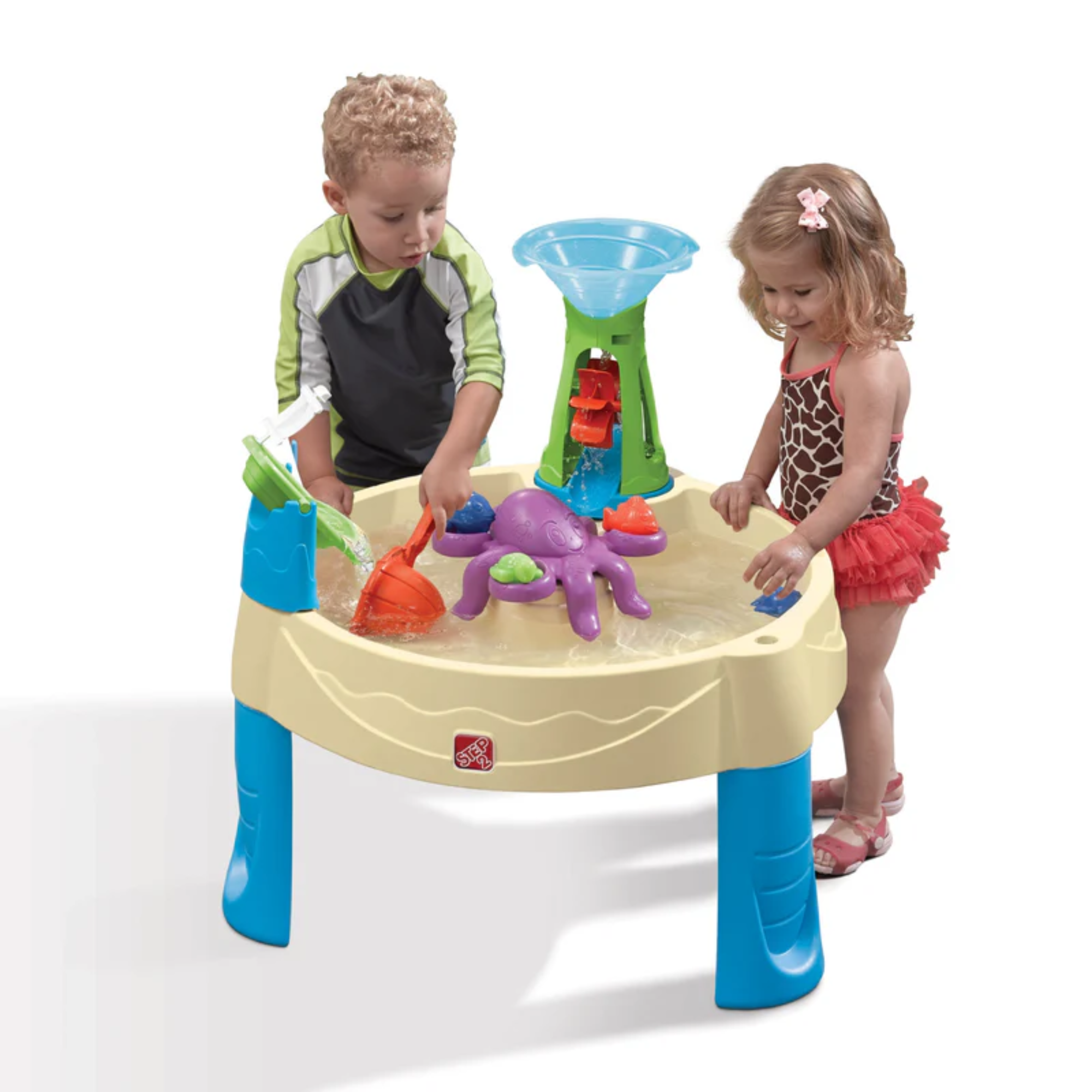 Step2 Wild Whirlpool Water Table, Indoor and Outdoor Toy Water Table with 10 Piece Accessories Include Boat and Sea Creatures, STEM Toy and Activity Centre, Suitable for Boys and Girls Aged 1+