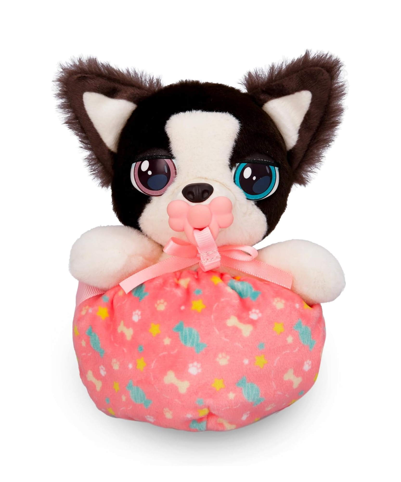 BABY PAWS Mini Puppies, Border Collie, 5 Inch Interactive Plush Toy Puppy with Carry Bag, Kids Pretend Play Toy with Sound Effects, Suitable for Both Boys and Girls Aged 3+