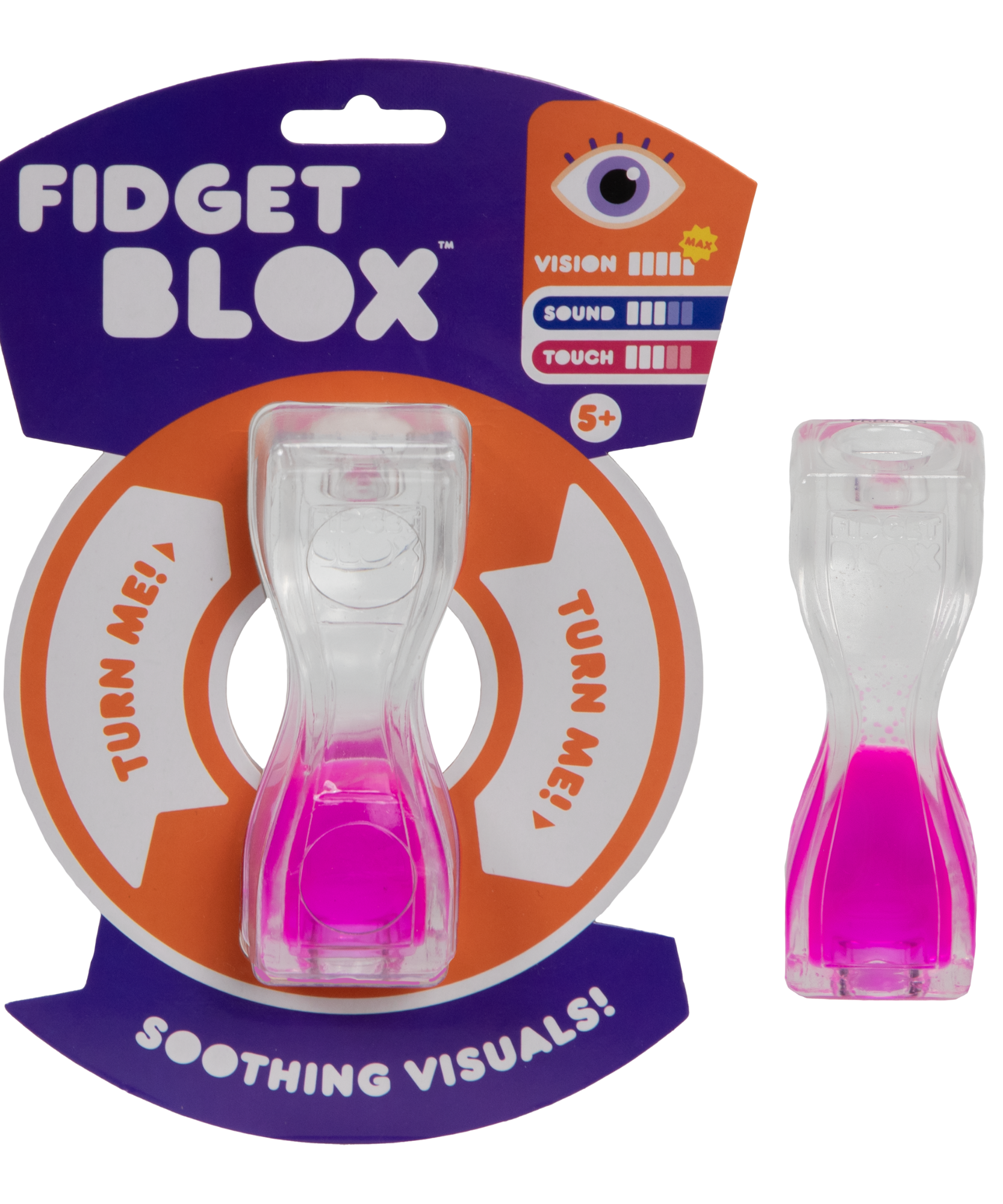 Goliath Fidget Blox, Vision Focused Sensory Squeeze & Play Fidget Toy, Liquid and Colour Based, Anxiety & Stress Relief Calming Therapy Desk Toy for Adults and Children, Pink