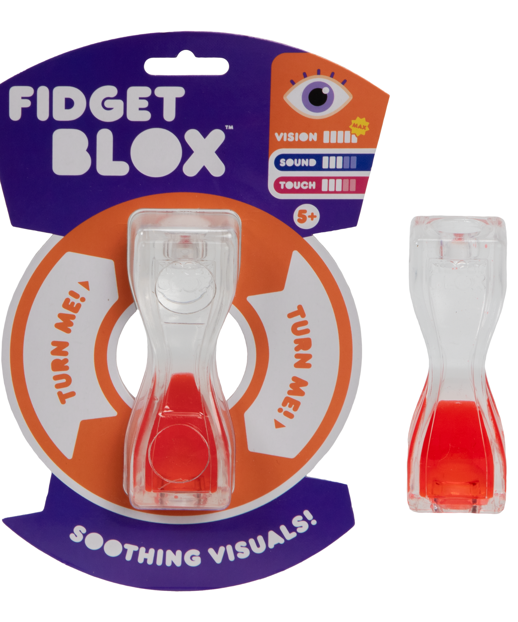 Goliath Fidget Blox, Vision Focused Sensory Squeeze & Play Fidget Toy, Liquid and Colour Based, Anxiety & Stress Relief Calming Therapy Desk Toy for Adults and Children, Red