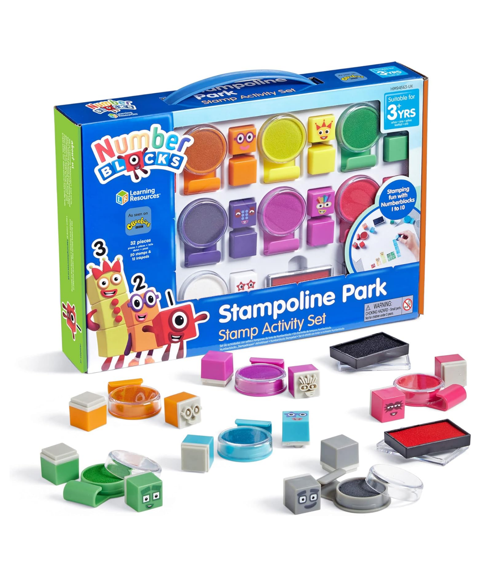 Learning Resources Numberblocks Stampoline Park Stamp Activity Set, Create Your Own Numberblocks Adventures, 32-Piece Arts & Crafts Set for Kids, Officially Licensed Learning Resources