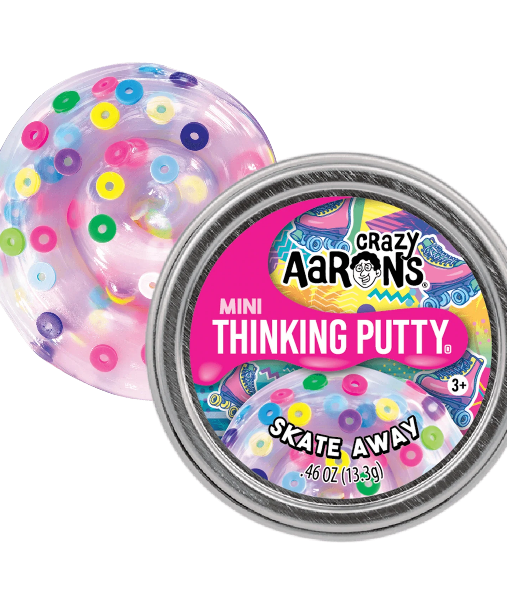 Crazy Aaron's Mini Skate Away Thinking Putty, 2" Tin with 13g of Non-Toxic Sensory Play Putty which Never Dries Out, Soft Textured Creative Fidget Toy for Boys and Girls Ages 3Y+
