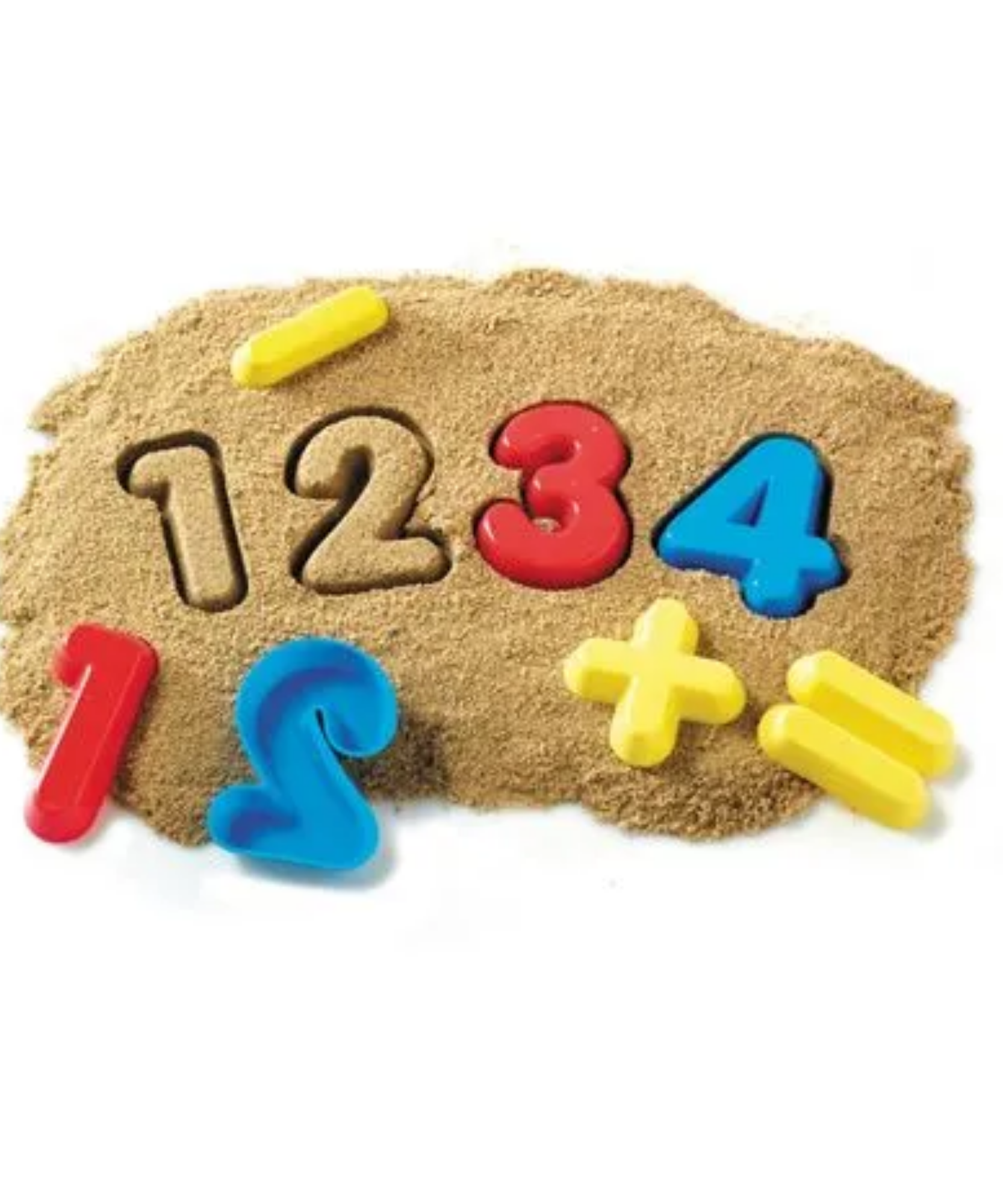 Learning Resources Numbers & Operations Sand Moulds, Set of 26, Early Maths Learning, Fine Motor Skills Toy, Includes Mesh Storage Bag, Ages 3+